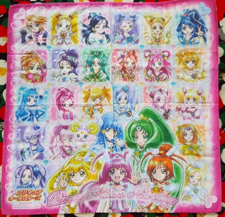 ผ้าเช็ดหน้า พริตตี้เคียว พรีเคียว Pretty Cure or Precure ของแท้จากญี่ปุ่น Size : 27 x 27 cm BANDAI MADE IN JAPAN