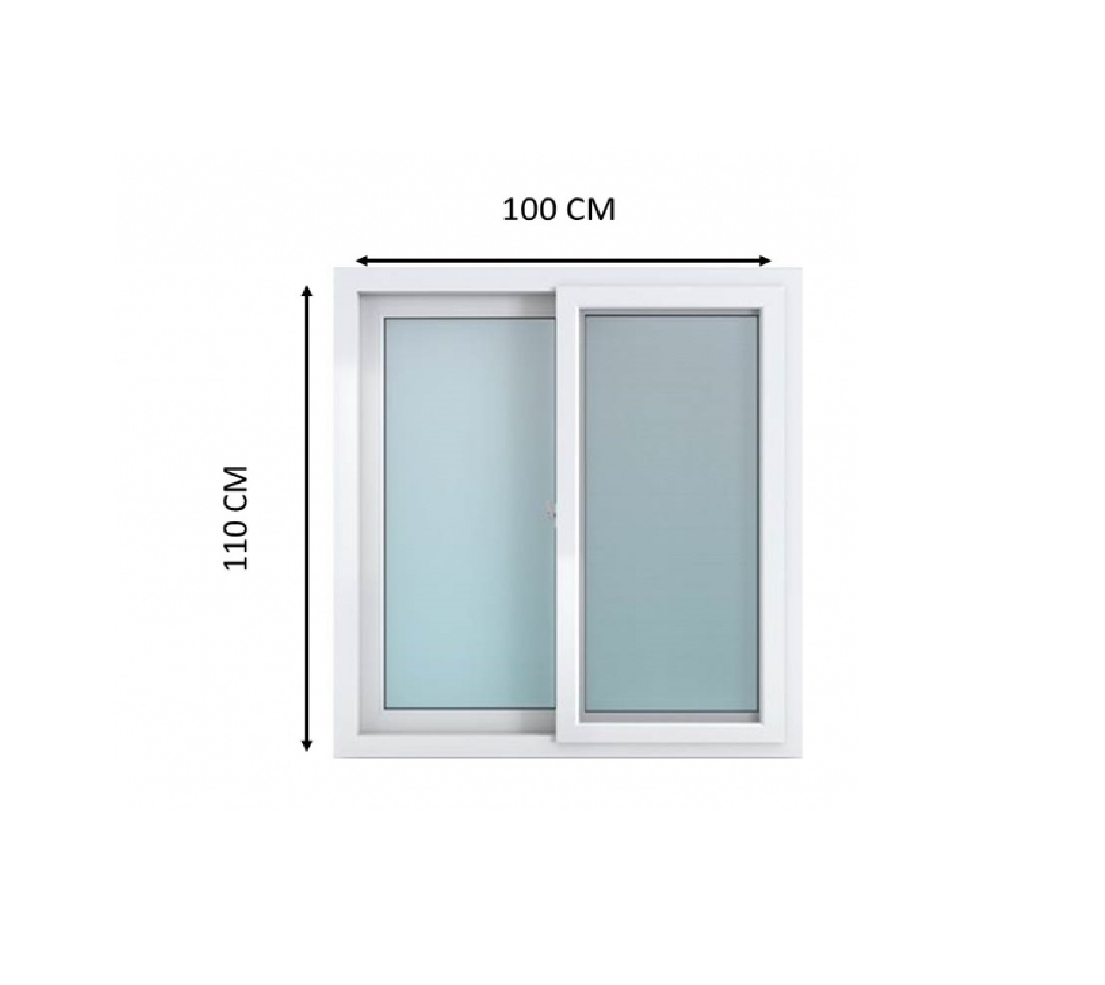 HOFFEN TRENDY หน้าต่างไวนิล บานเลื่อน SS 100x110ซม. สีขาว พร้อมมุ้ง