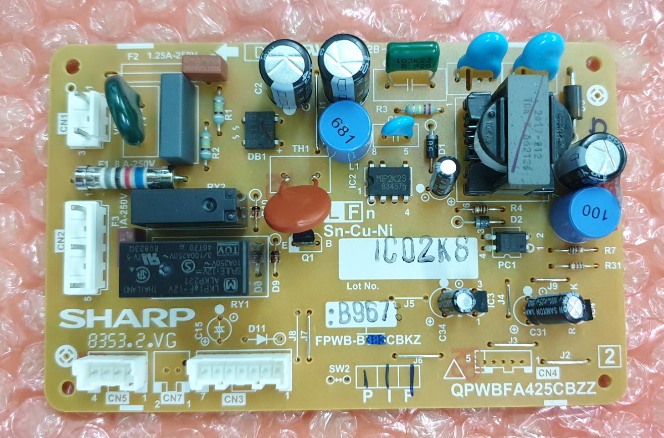 FPWB-C911CBKZ แทน FPWB-C736CBKZ ,FPWB-B967CBKZ,FPWB-B716CBKZ,FPWB-B220CBKZ MAIN PWB ASS'Y MODEL: SJ-S18E,S22E,S25E,Y22T,Y25T>