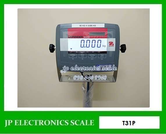 เครื่องชั่งดิจิตอล30kg เครื่องชั่งวางพื้น30kg เครื่องชั่งคุณภาพ30กิโลกรัม เครื่องชั่งน้ำหนัก30kg ตาชั่ง30กิโลกรัม กิโลดิจิตอล30kg เครื่องชั่ง30kg*2g ยี่ห้อ OHAUS รุ่น T31P ขนาดแท่นชั่ง 400*500mm.