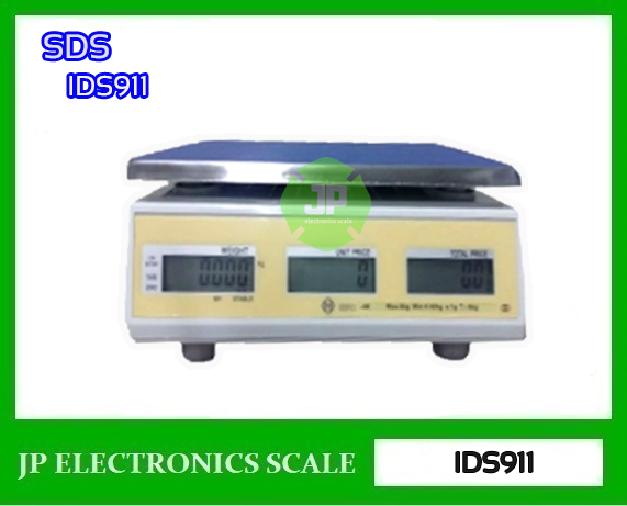 เครื่องชั่งคำนวณราคา3kg เครื่องชั่งดิจิตอล คำนวณราคา เครื่องชั่ง3กิโลกรัม ตาชั่งคำนวณราคา ตาชั่ง3กิโล กิโลดิจิตอล3กิโล เครื่องชั่ง3kg*0.5g ยี่ห้อ SDS รุ่น IDS911 ขนาดถาดชั่งน้ำหนัก 294*228*13.5mm. (พร้อมใบตรวจรับรองจากสำนักงานชั่งตวงวัด)