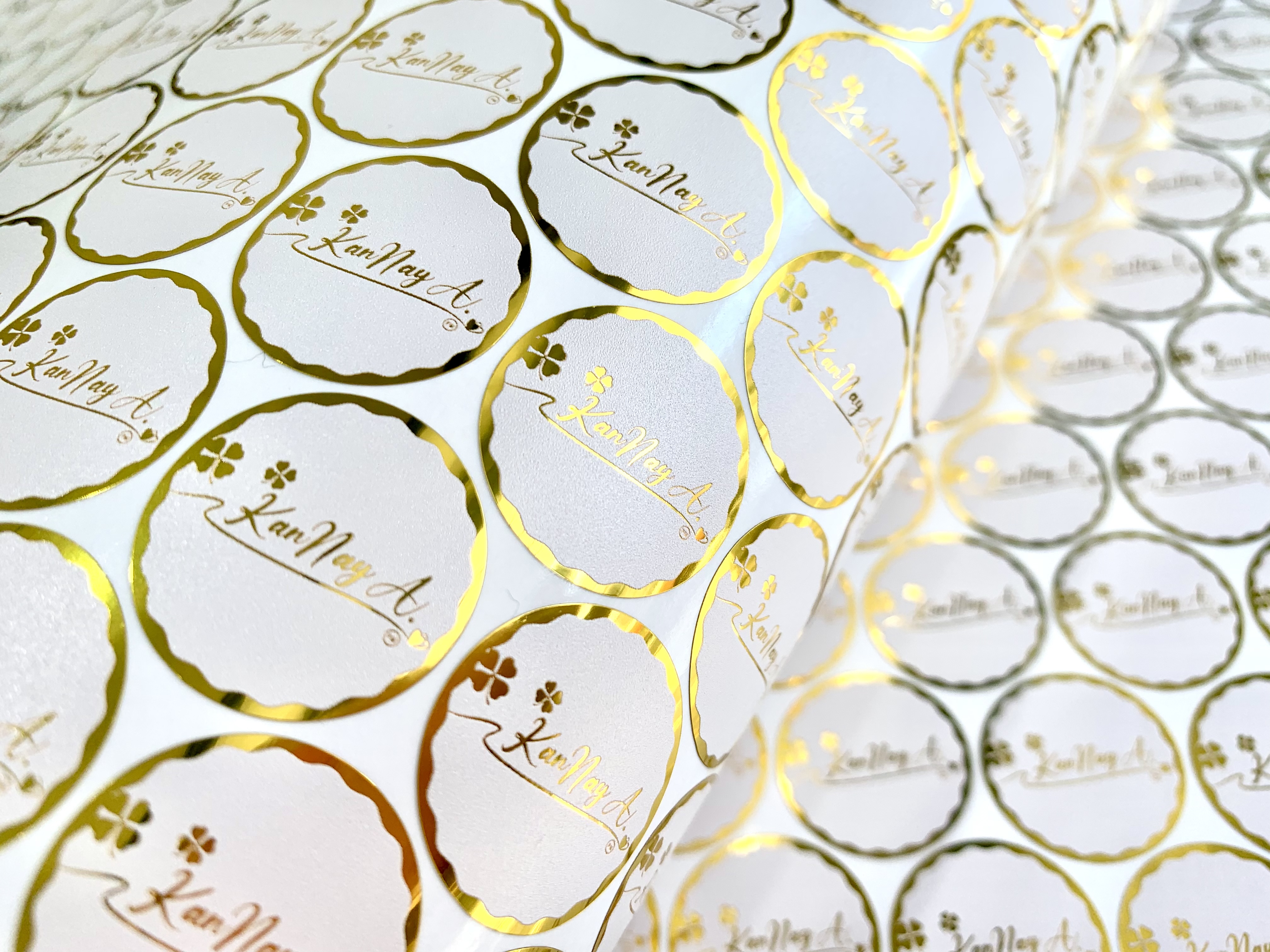 สติ๊กเกอร์ฉลากสินค้าฟรอยทอง ฟอยล์