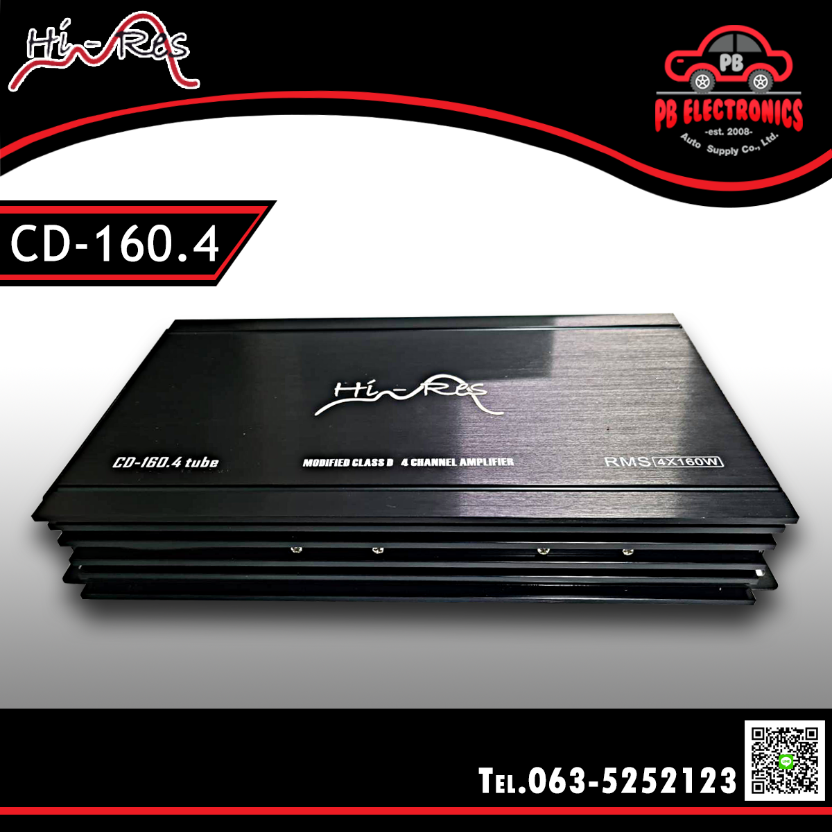 เพาเวอร์แอมป์ classD 4 Ch ยี่ห้อ Hi-Res รุ่น CD-160.4