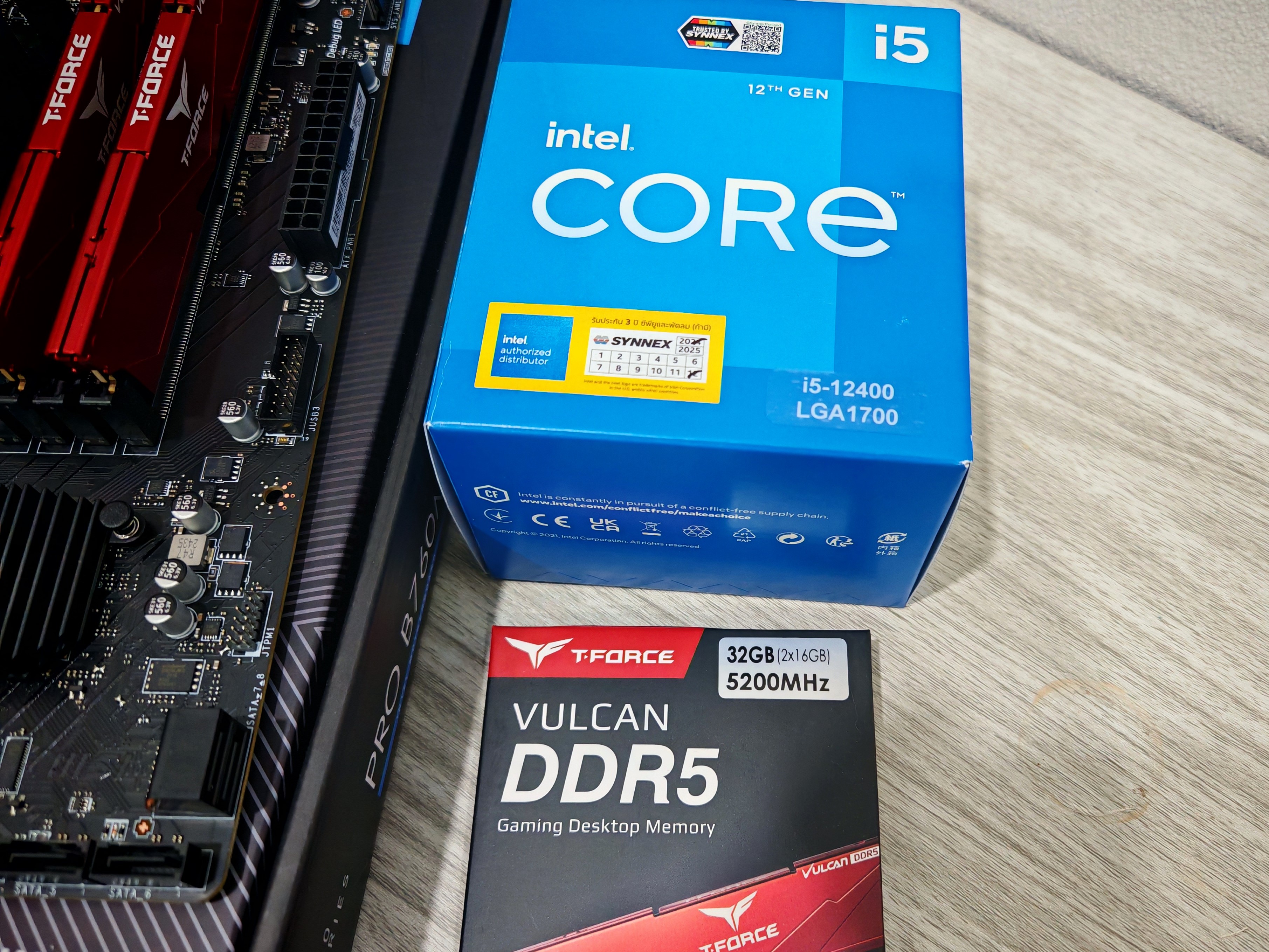 เซ็ตมัดรวม บอร์ด B760M + i5 12400 + DDR5 32GB(16*2)/5200
