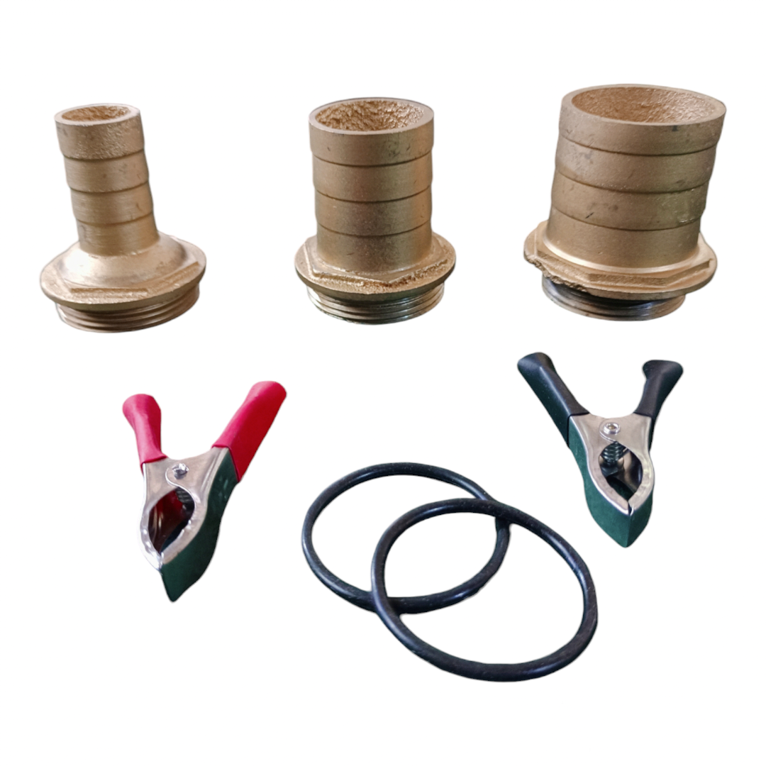 ไดโว่แสตนเลส ยี่ห้อ Onsen มี 2 รุ่น 12V 24V แถมตัวคีบแบต 1 คู่ และท่อเสริม 3 ขนาด 1”, 1.5”, 2” แบบทองเหลือง สายยาว 10 เมตร