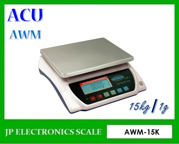 เครื่องชั่งตั้งโต๊ะ15kg เครื่องชั่งดิจิตอล15kg ตาชั่งดิจิตอล15kg เครื่องชั่งน้ำหนักดิจิตอล15กิโลกรัม เครื่องชั่งดิจิตอล15กิโลกรัม ตาชั่ง15กิโลกรัม ความละเอียด1g ยี่ห้อ ACU รุ่น AWM-15K ขนาดถาดชั่ง 280*220มิลลิเมตร