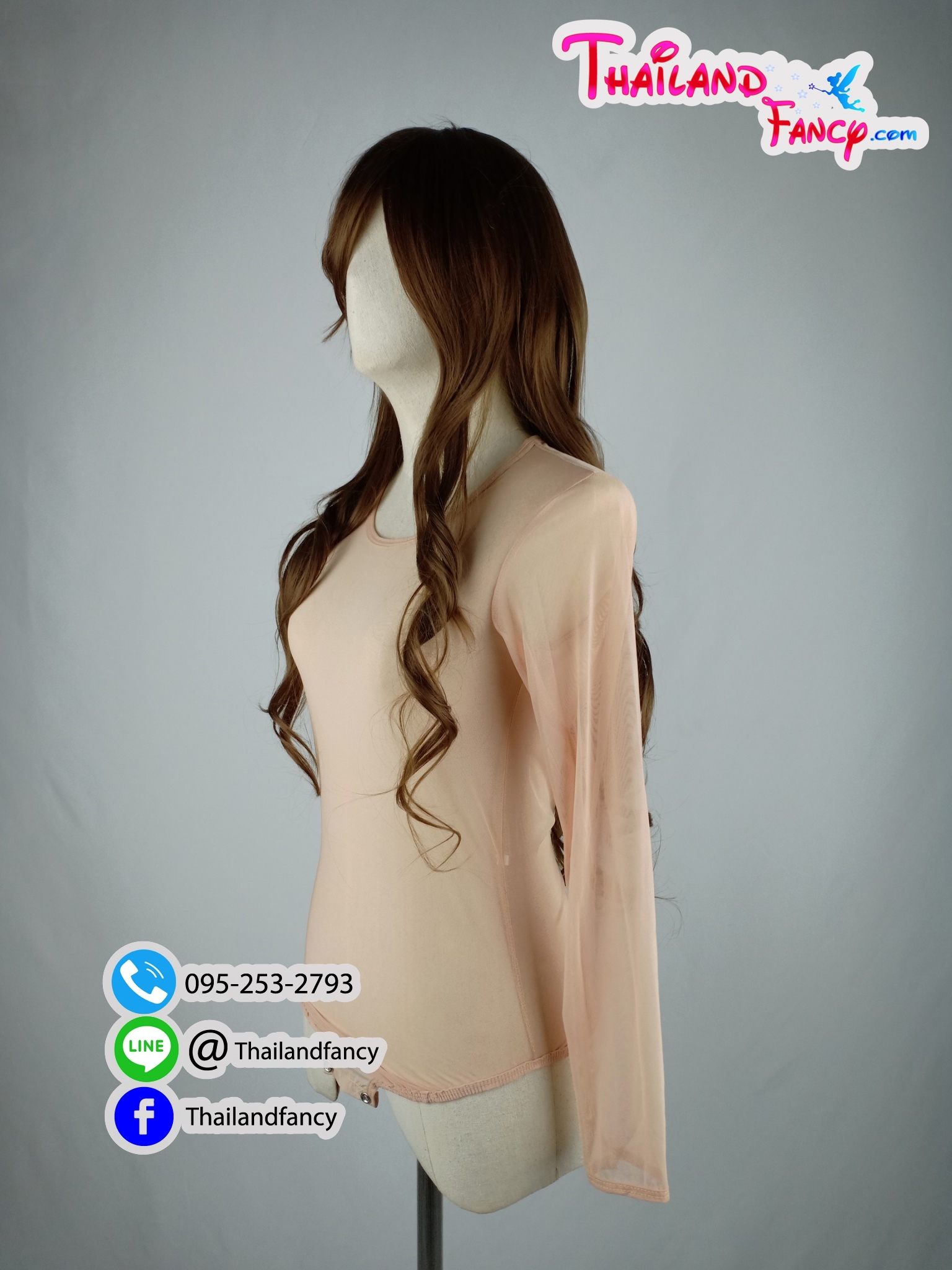 ชุดแต่งแฟนซี ชุดบอดี้สูทซีทรู Body Suit Stocking ชุดกันโป๊ ชุดเสื้อซับใน ชุดบอดี้สูทเนื้อตาข่ายจิ๋วยืด4ด้าน สีเนื้อเข้ม