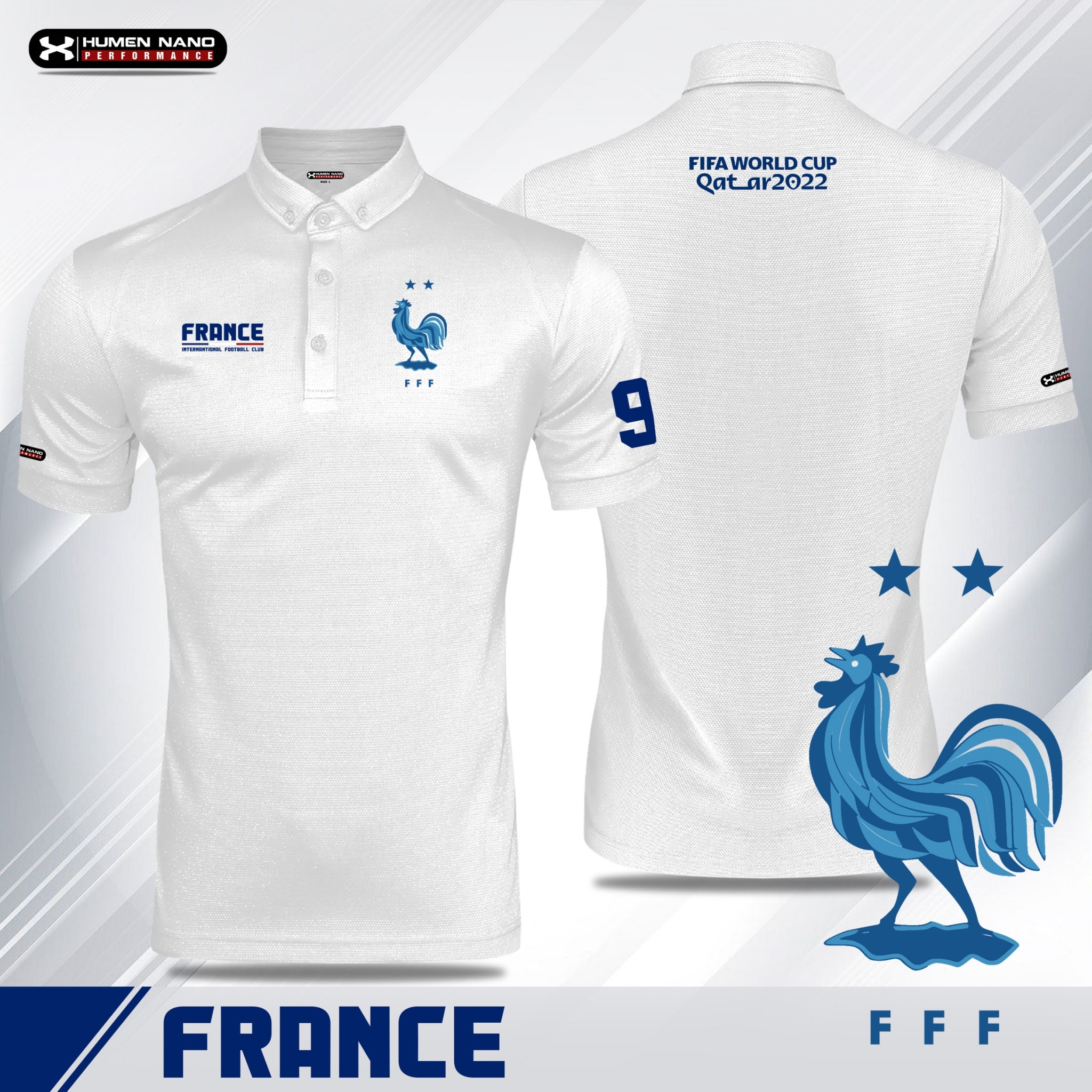 FB06-เสื้อโปโลแฟชั่น ทีมชาติฝรั่งเศษ 2022