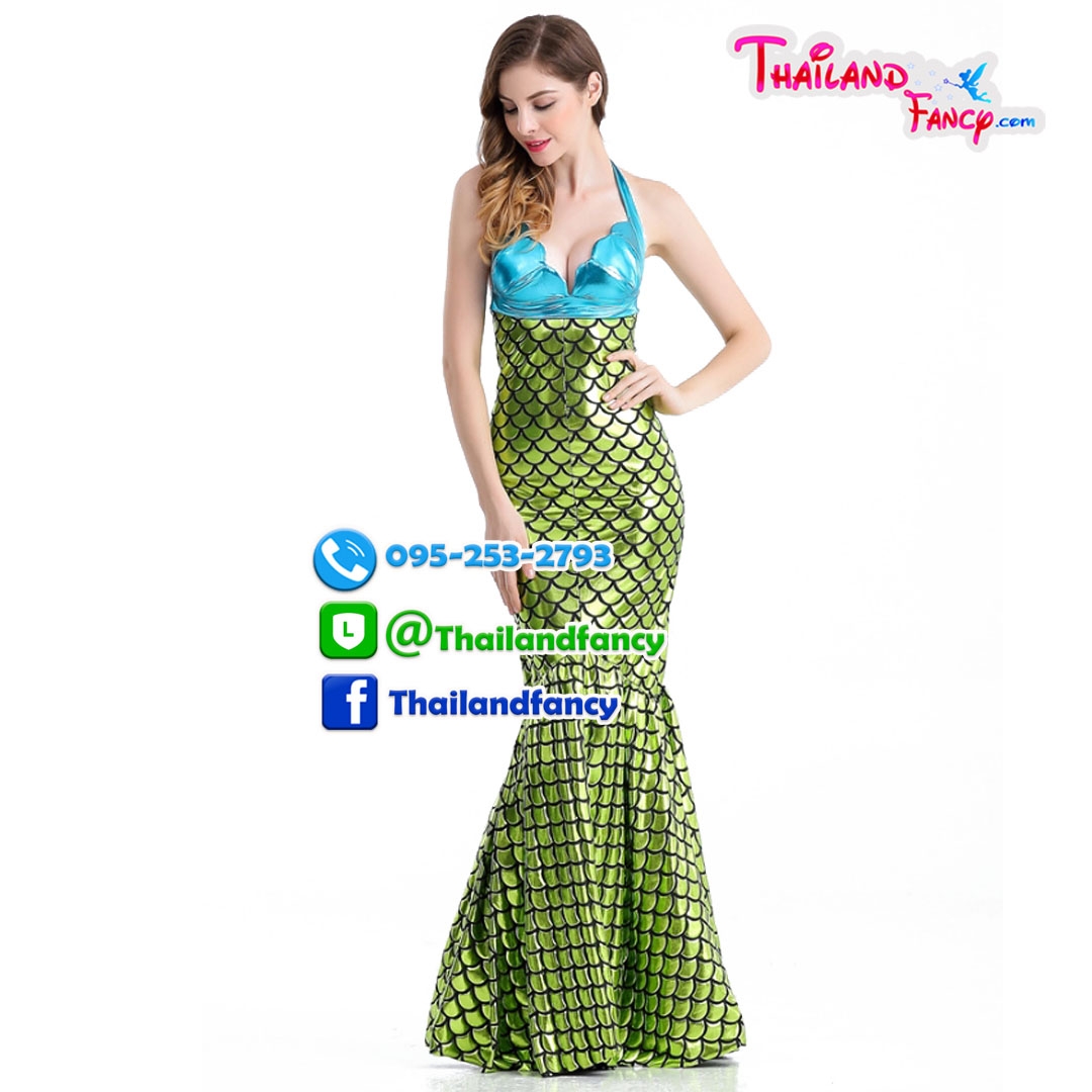 ชุดเช่าแฟนซีนางเงือก ชุดเจ้าหญิงแอเรียล Mermaid Cosplay ชุดแฟนซีการ์ตูนเมอเมด ชุดเงือกสาว ชุดปลา ชุดภาพยนต์ฮอลลีวู้ด ชุดการ์ตูนลิตเติ้ลเมอร์เมดสีเขียว