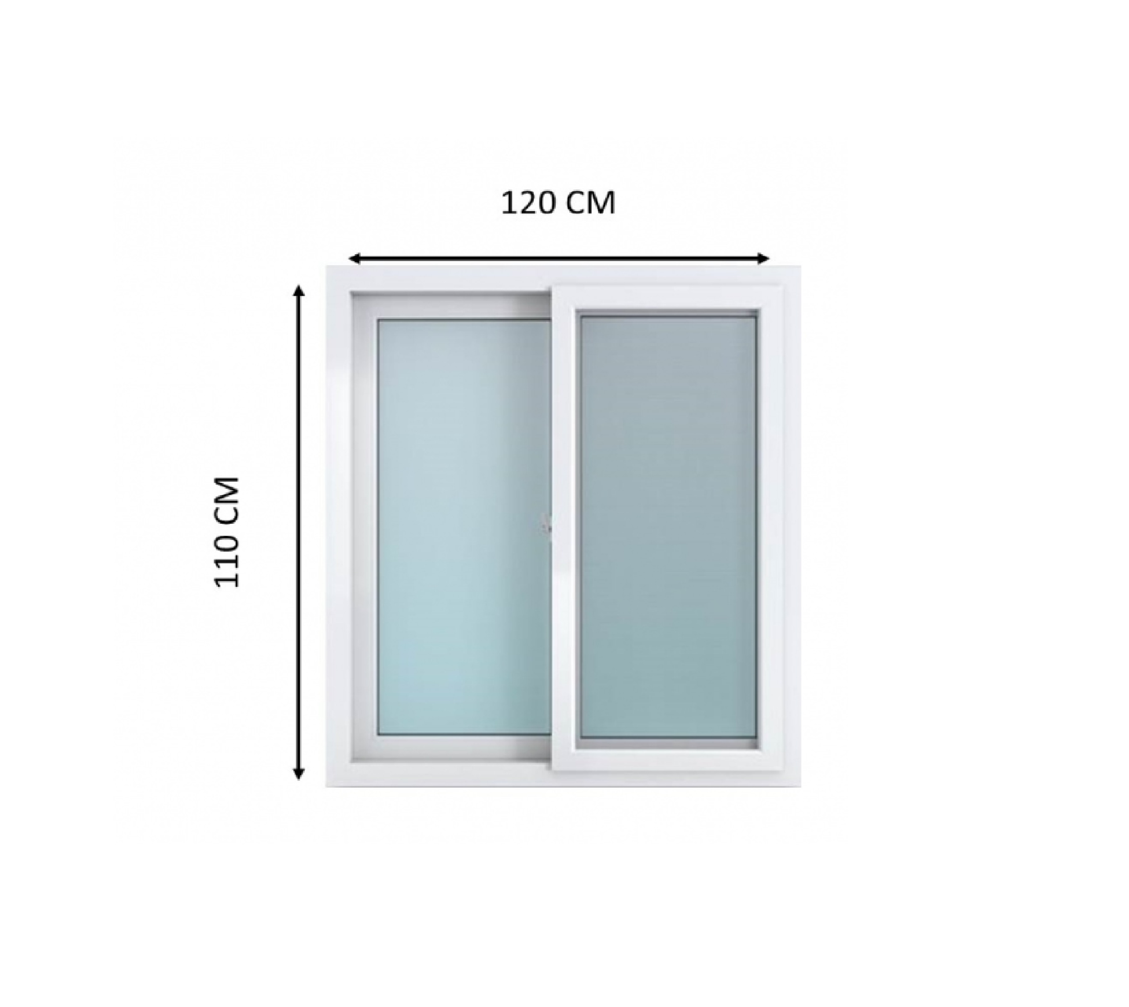 HOFFEN TRENDY หน้าต่างไวนิล บานเลื่อน SS 120x110ซม. สีขาว พร้อมมุ้ง
