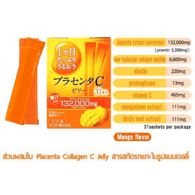 ðĨ(New Item)ðĨOtsuka Placenta C Jelly (Mango) āđāļāļĨāļĨāļĩāđāļāļāļĨāļĨāļēāđāļāļ āļĢāļŠāļĄāļ°āļĄāđāļ§āļ(āļāļĨāđāļāļāļŠāļĩāļŠāđāļĄ)âĻāļāļīāļ§āđāļŠāļāļīāļ§āļĨāļ·āđāļ āļāļđāļāļĢāļ°āļāļąāļðĨāļāļāļēāļ 10g. x31 āļāļāļ