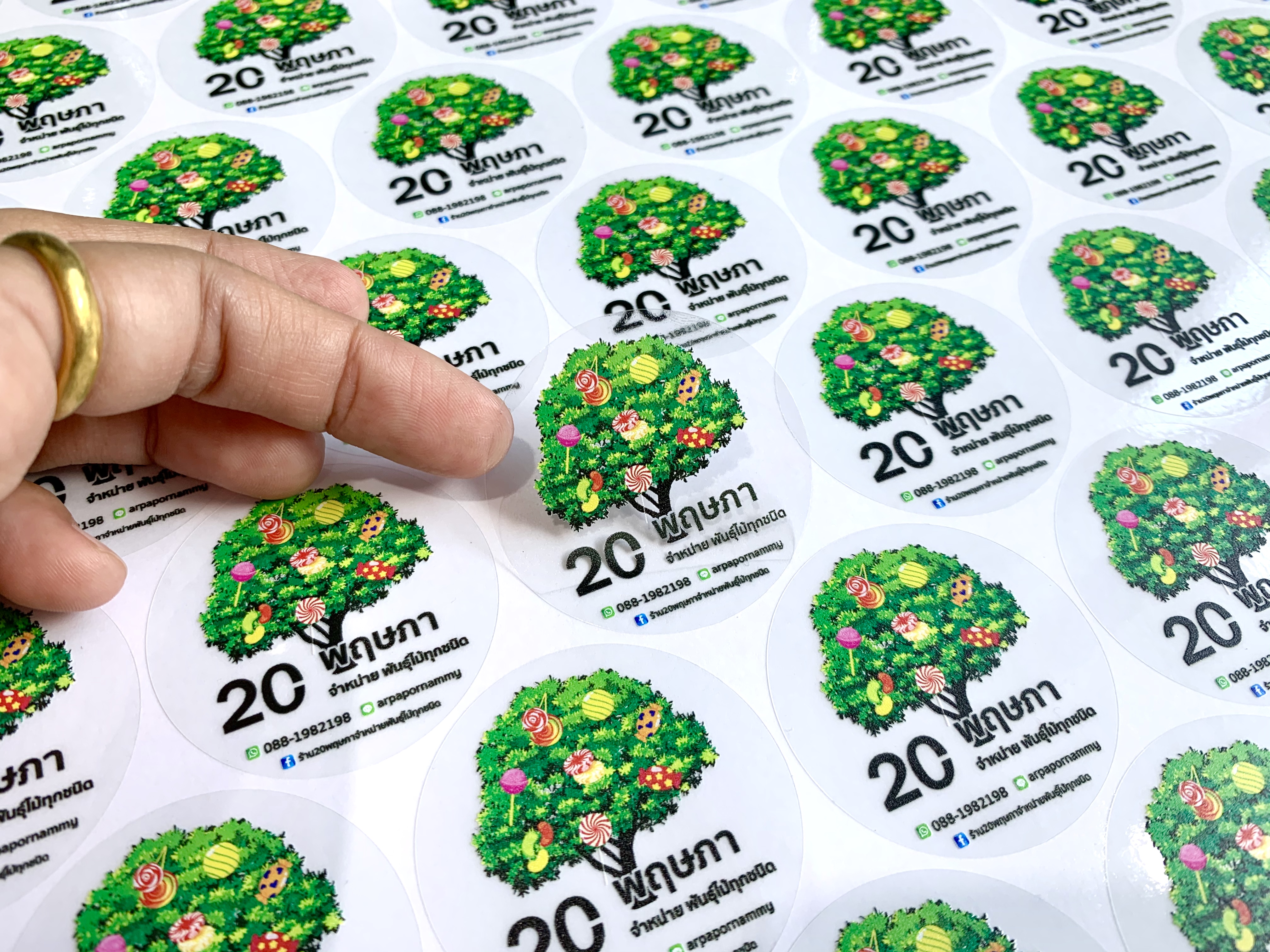 สติ๊กเกอร์ใสรองพื้นหมึกขาว หมึกขาว พิมพ์หมึกขาว