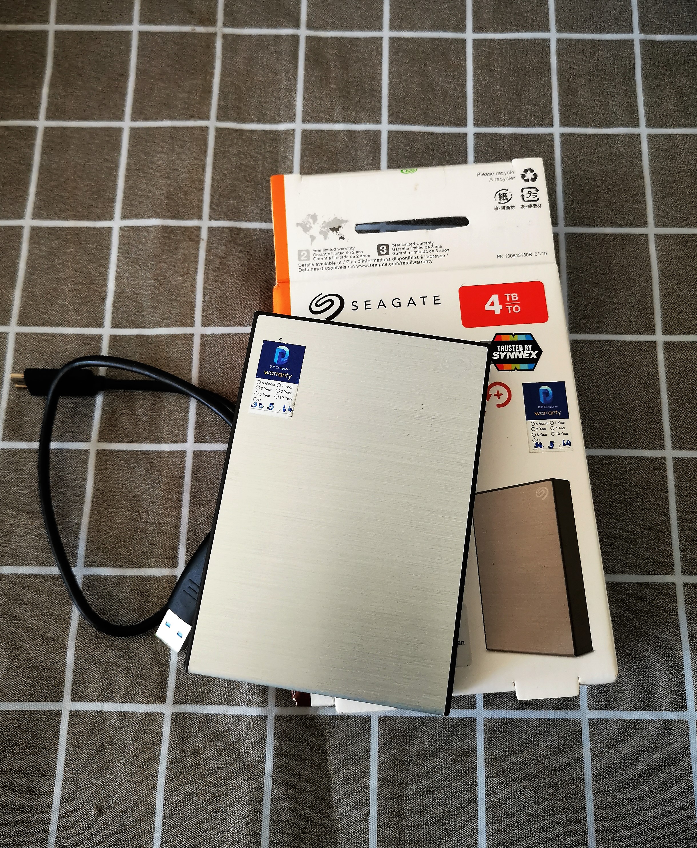 HDD Seagate Backup Plus Portable 4TB สีเทา (ฮาร์ดดิสก์ภายนอก)