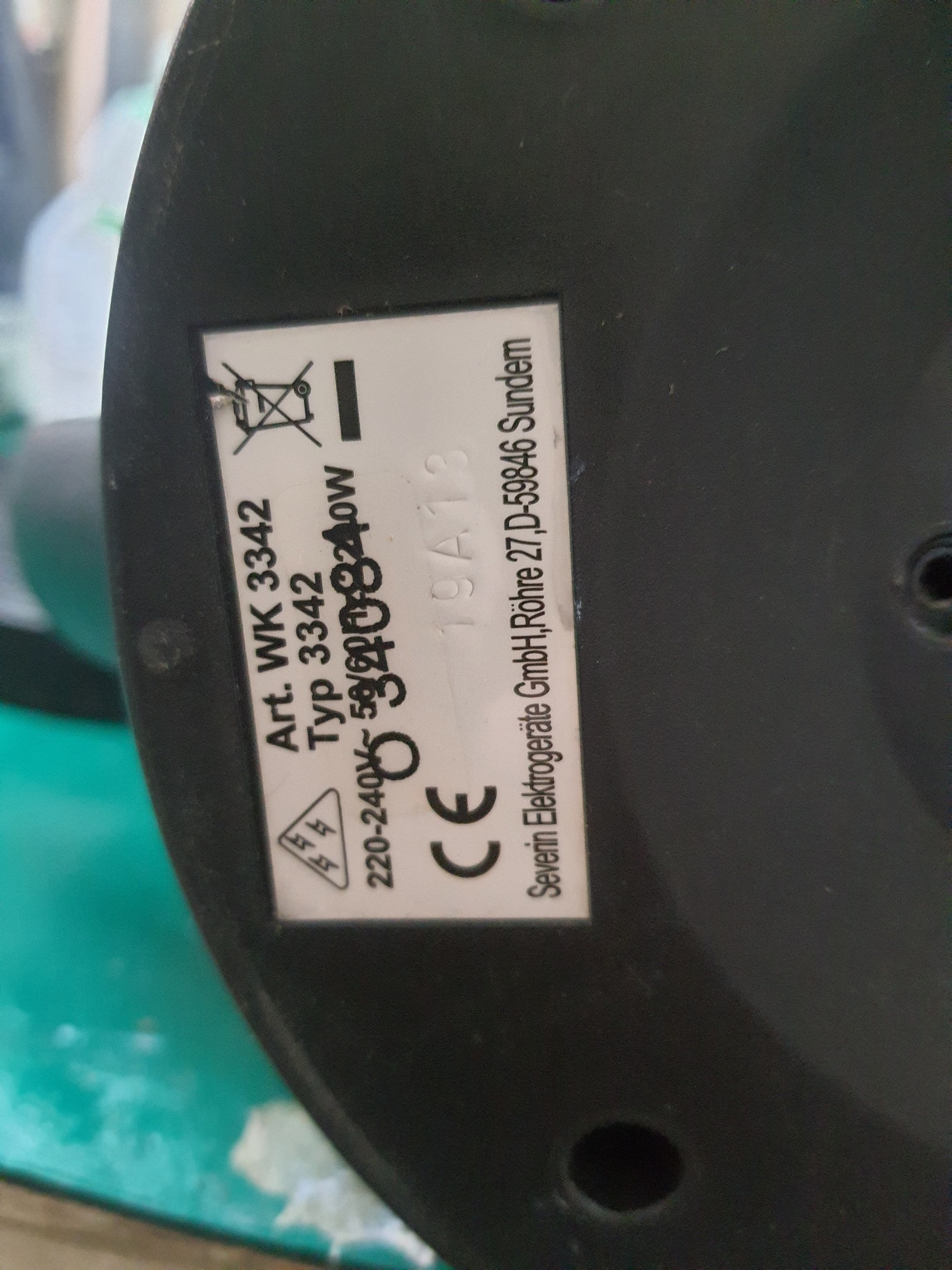 ซ่อมกาต้มน้ำร้อนไฟฟ้า ยี่ห้อ SEVERIN รุ่น WK3342 อาการเครื่องไม่ทำงาน