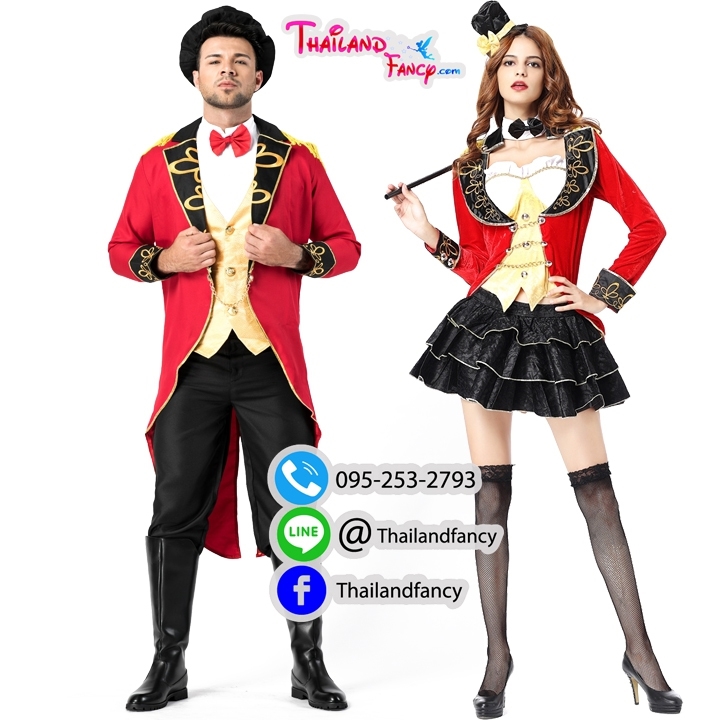 ชุดเช่าแฟนซีผู้หญิง ชุดนักมายากลสาว Magician Girl Cosplay ชุดอาชีพในฝัน ชุดจอมเวทย์ ชุดนักมายากลผู้หญิงสีแดง