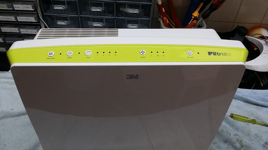 ซ่อมเครื่องฟอกอากาศ ยี่ห้อ 3M รุ่น MFAC-01 อาการปิดเครื่องแล้วแต่พัดลมยังหมุน