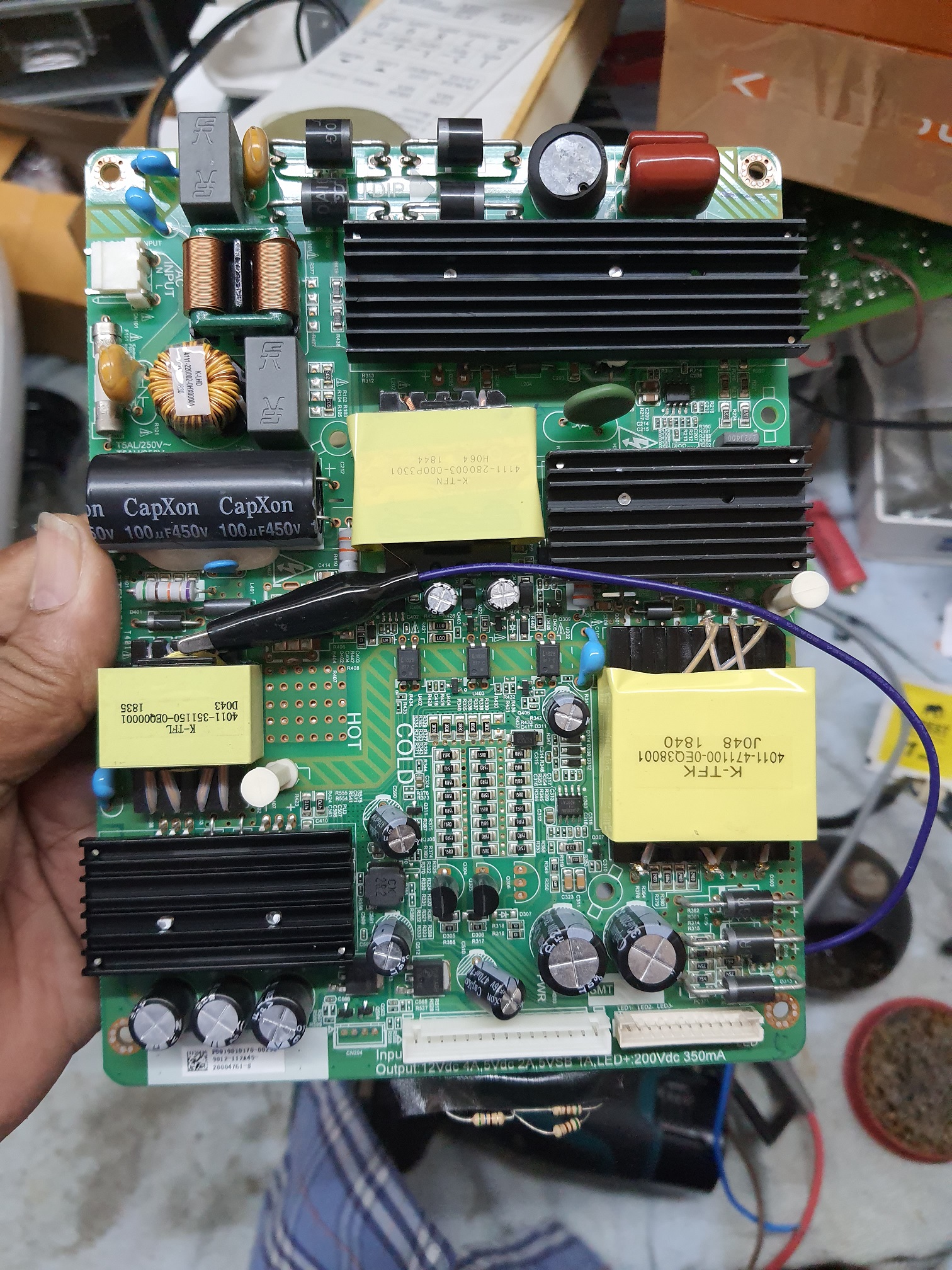 ซ่อมโทรทัศน์ LED-TV ยี่ห้อ ACONATIC รุ่น 49US533AN อาการขึ้นภาพ logo แล้วเครื่องดับ