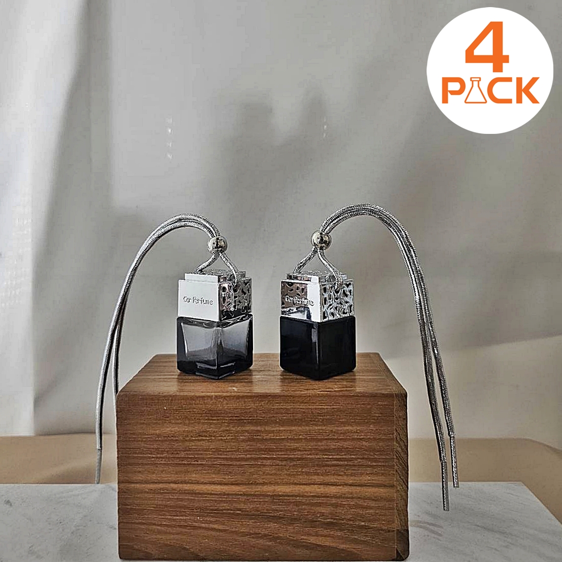 (บรรจุกล่องละ 160ใบ)ขวดแก้ว8mlสีดำ+ฝาน้ำหอมแบบแขวน