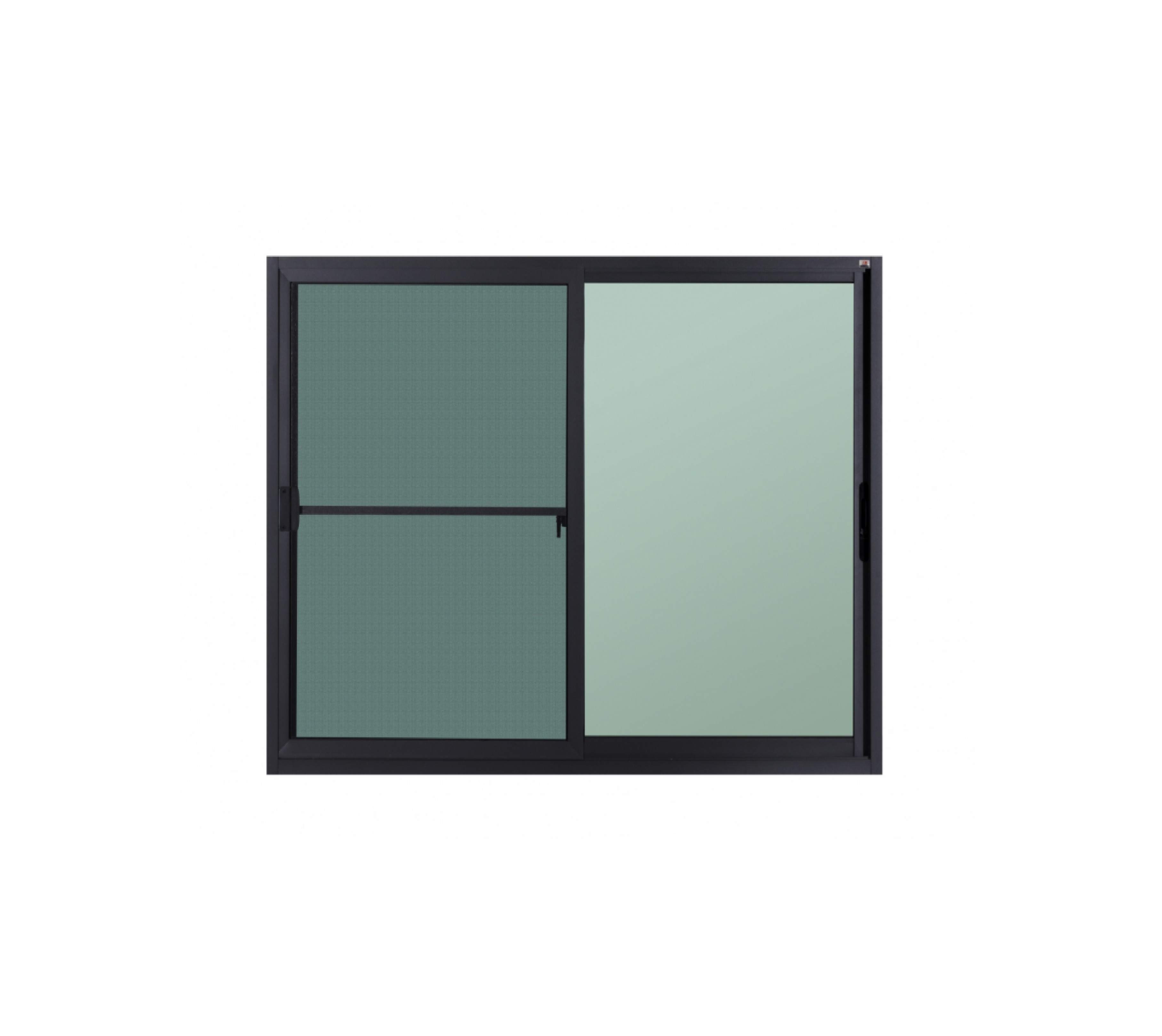 WELLINGTAN LIKE หน้าต่างบานเลื่อน 150 x 110 ซม. สีดำ พร้อมมุ้ง