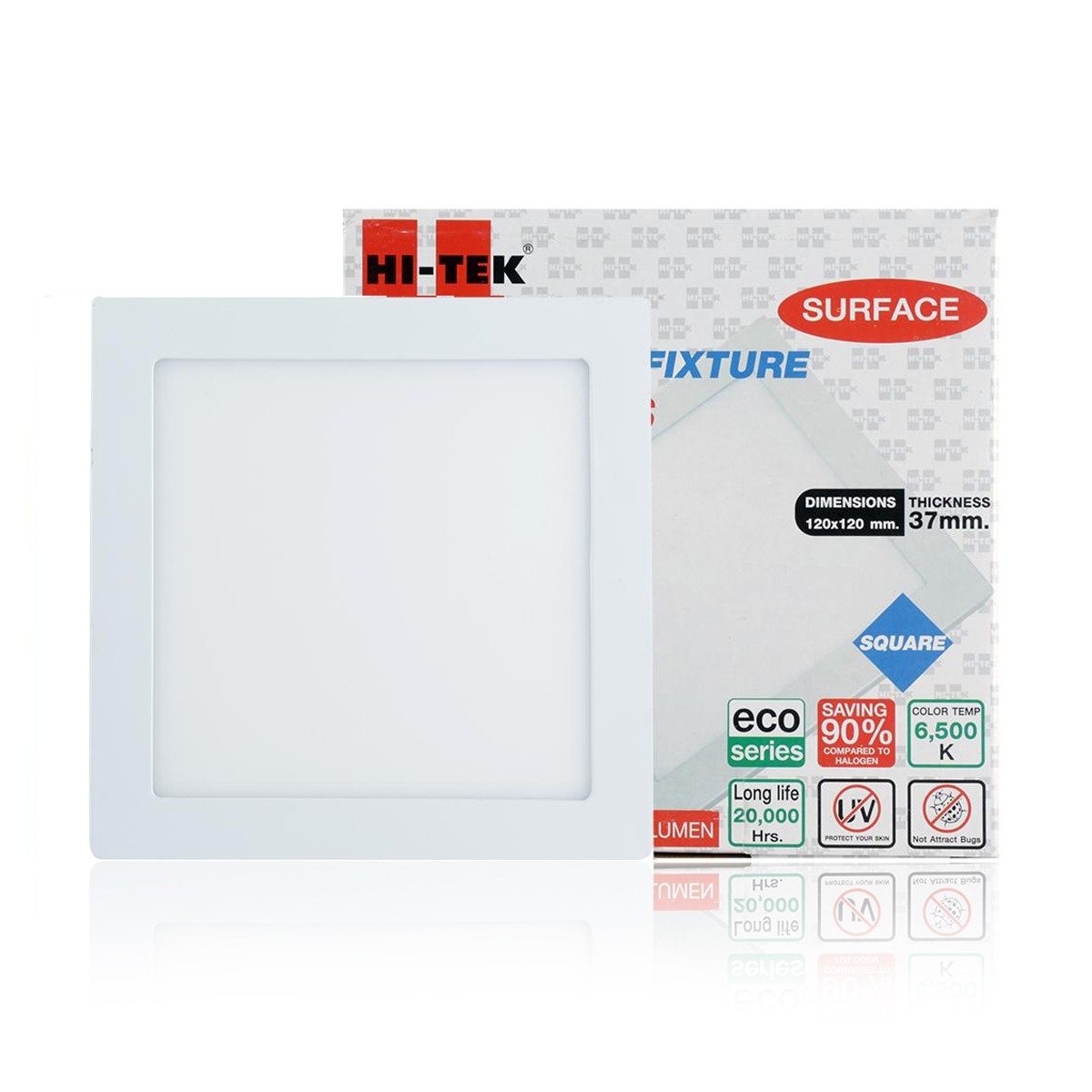 HI-TEK ดาวน์ไลท์ LED ทรงเหลี่ยม แบบติดลอย 6 วัตต์ (WARM WHITE)