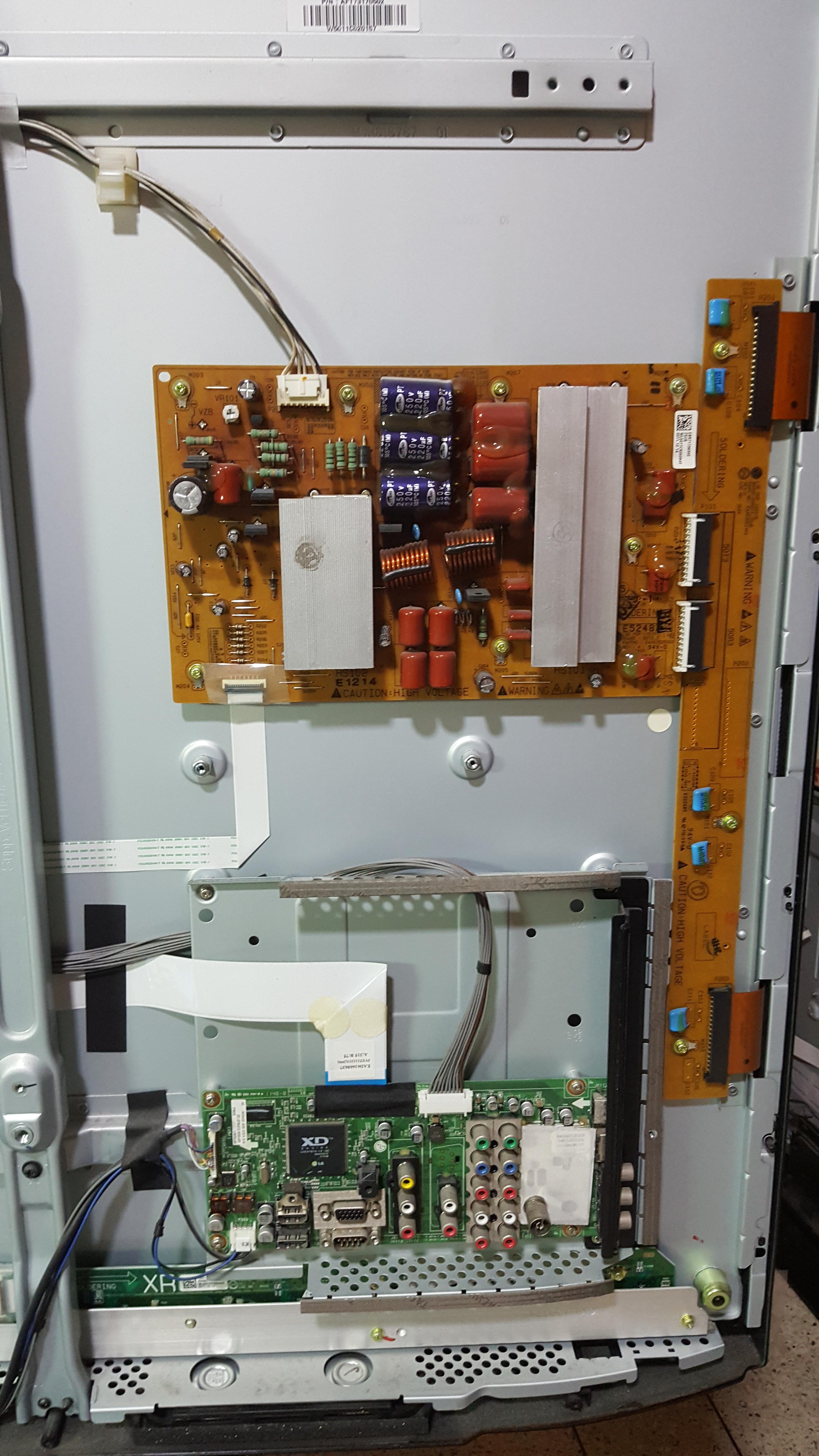 ซ่อมพลาสมาทีวี PLASMA-TV ยี่ห้อ LG รุ่น 50PT350R อาการเปิดไม่ติด ไม่มีภาพ ไม่มีเสียง