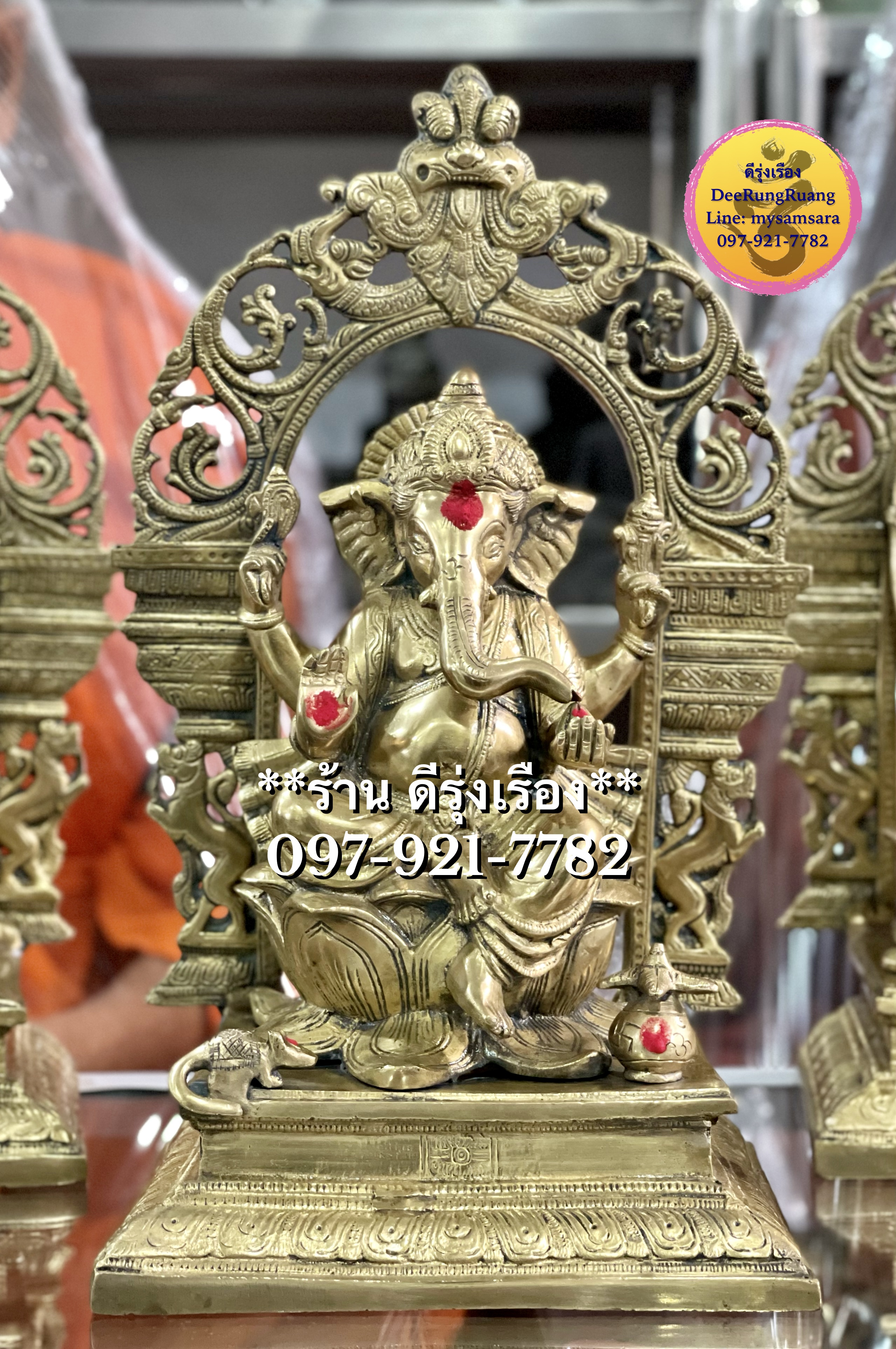พระพิฆเนศ ประทานพร ประทับบัลลังก์ (สูง 16 นิ้ว)