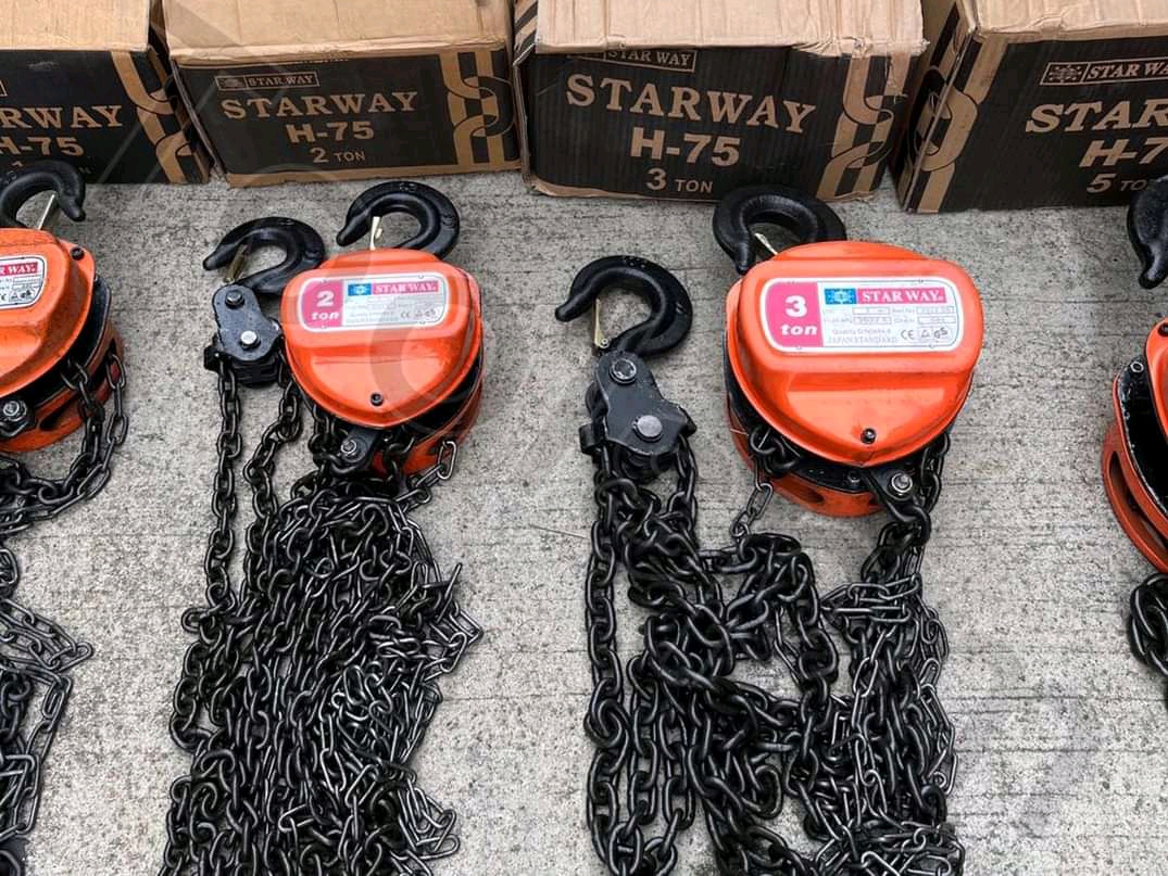 รอกโซ่ ยี่ห้อ Star Way (แบบใช้มือดึง-สาว) แบบเหลี่ยม งานญี่ปุ่น มี 5 ขนาดให้เลือก