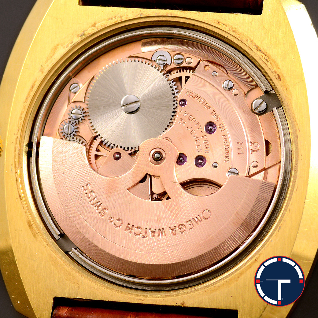 Omega De ville หน้าดาว เรือนกะไหล่ทอง ทรงสี่เหลี่ยม นาฬิกาปี1973 ขนาด 35 x 36 mm