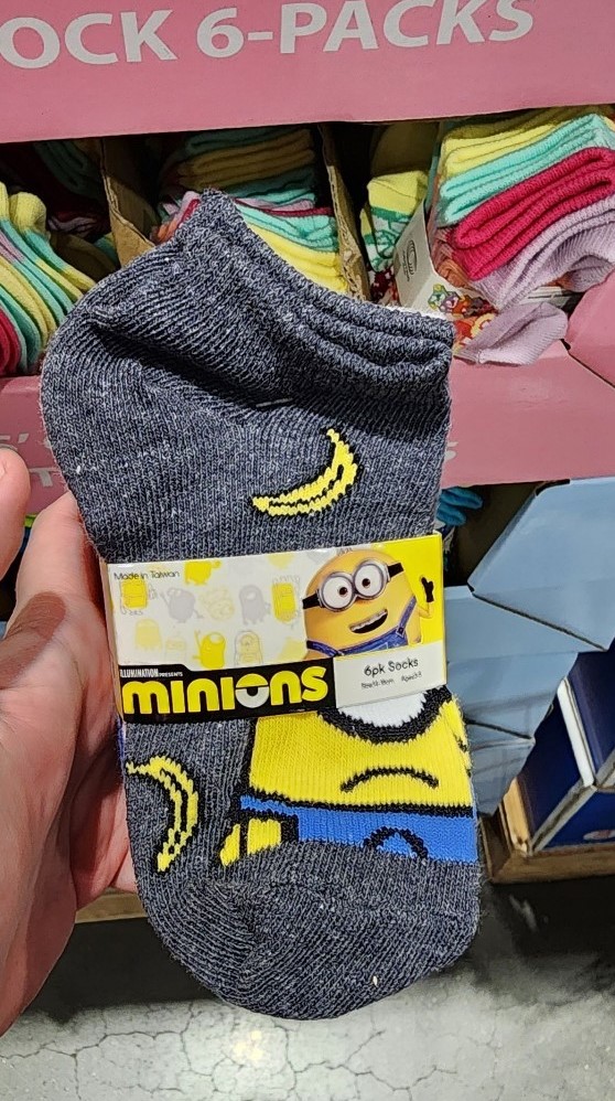 Set ถุงเท้า Minnions socks มินเนี่ยน ของแท้จากญี่ปุ่น 1 แพ๊ค มี 6 คู่ นุ่ม หนา ใส่สบาย ระบายอากาศดี ยืดหนุ่น สบายๆ Size : 14-18 cm Age 3-5