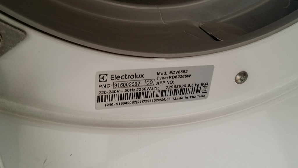 ซ่อมเครื่องอบผ้า ยี่ห้อ Electrolux รุ่น EDV6552 อาการเปิดติดๆดับๆ