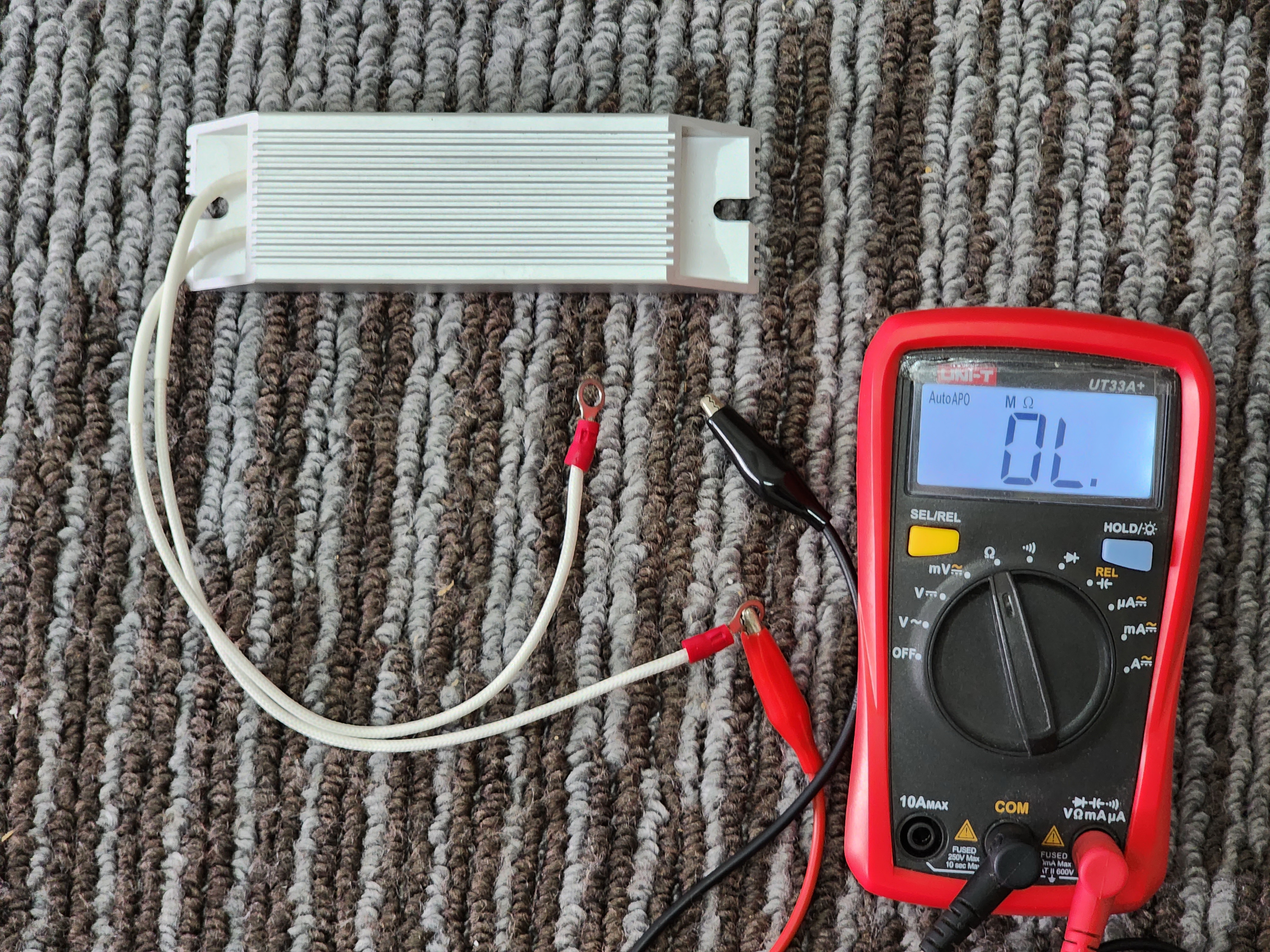 วัดตัวต้านทาน 10 Ohm 100W