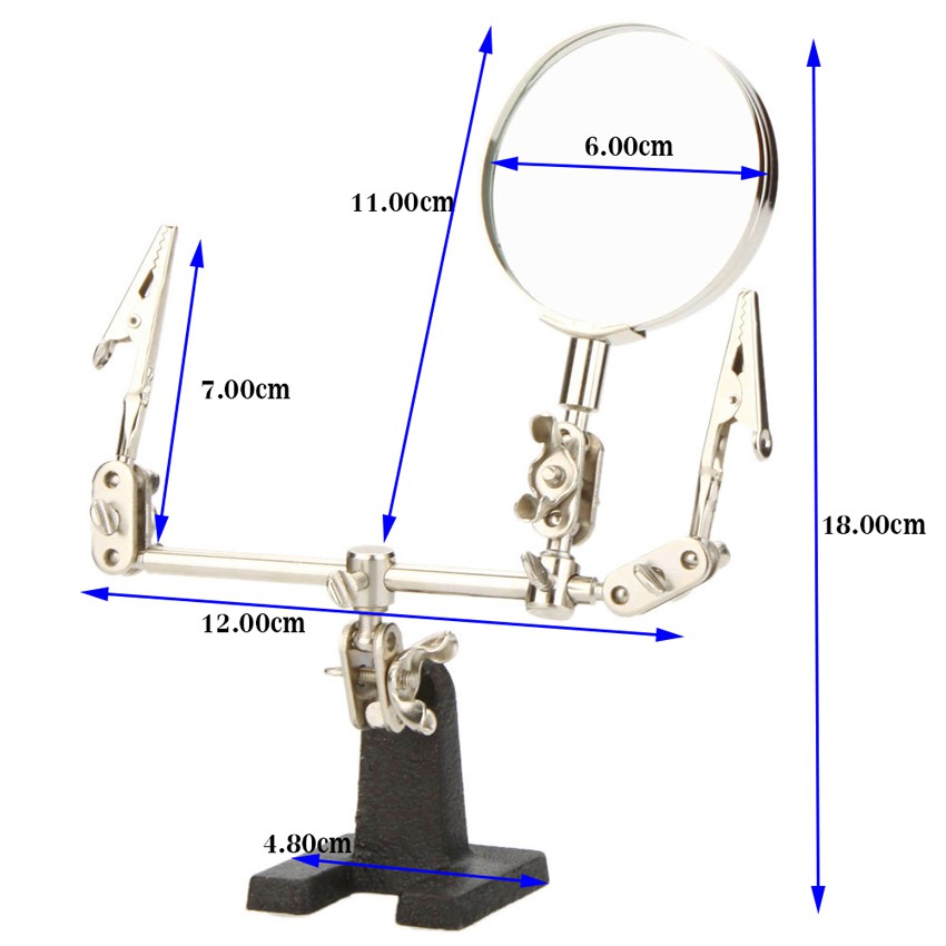 เครื่องมือช่วยจับยึด บัดกรีชิ้นงาน ปากจรเข้ เลนส์ขยาย 2 เท่า รุ่นJM-501