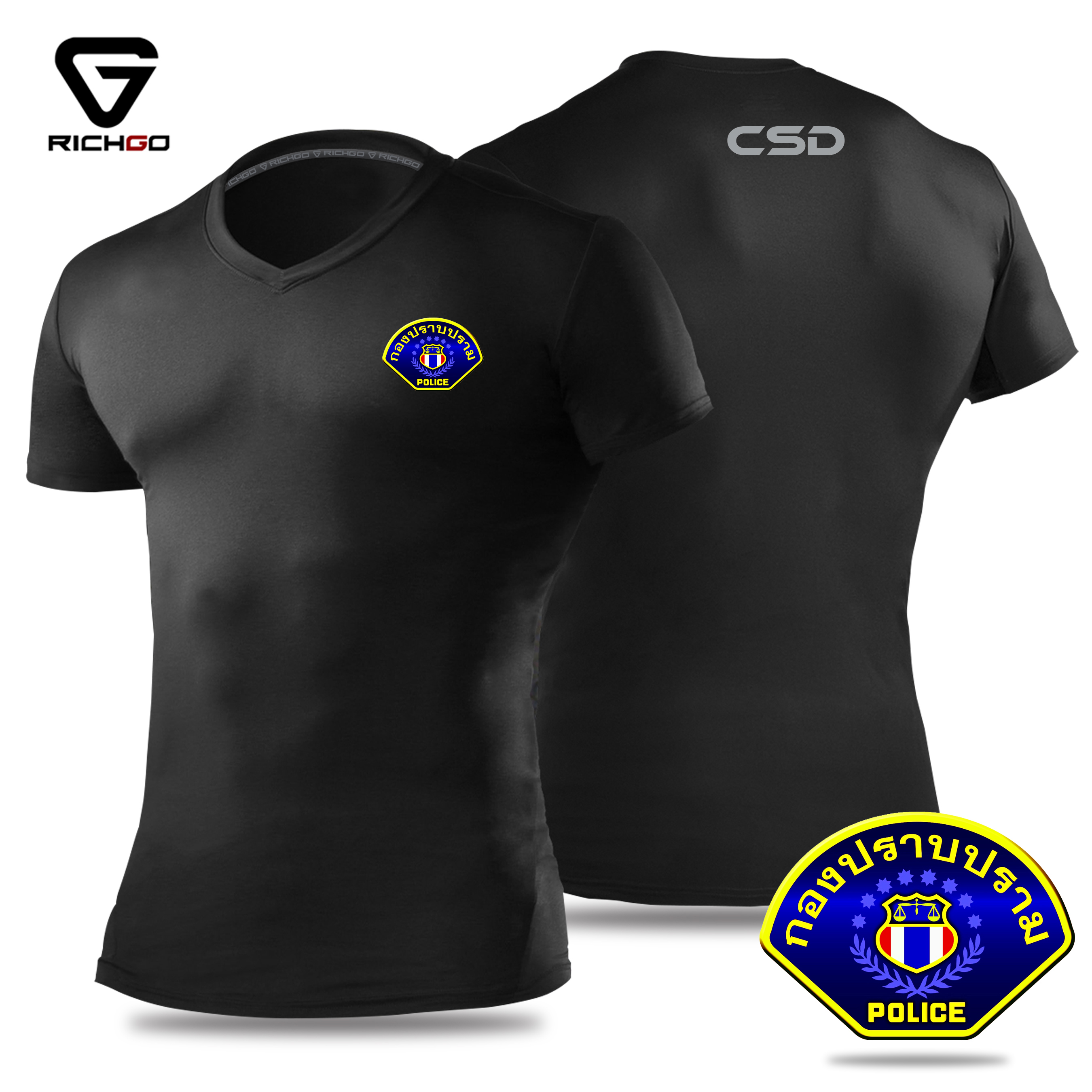 NVPL14-เสื้อยืดคอวีตำรวจกองปราบปราม