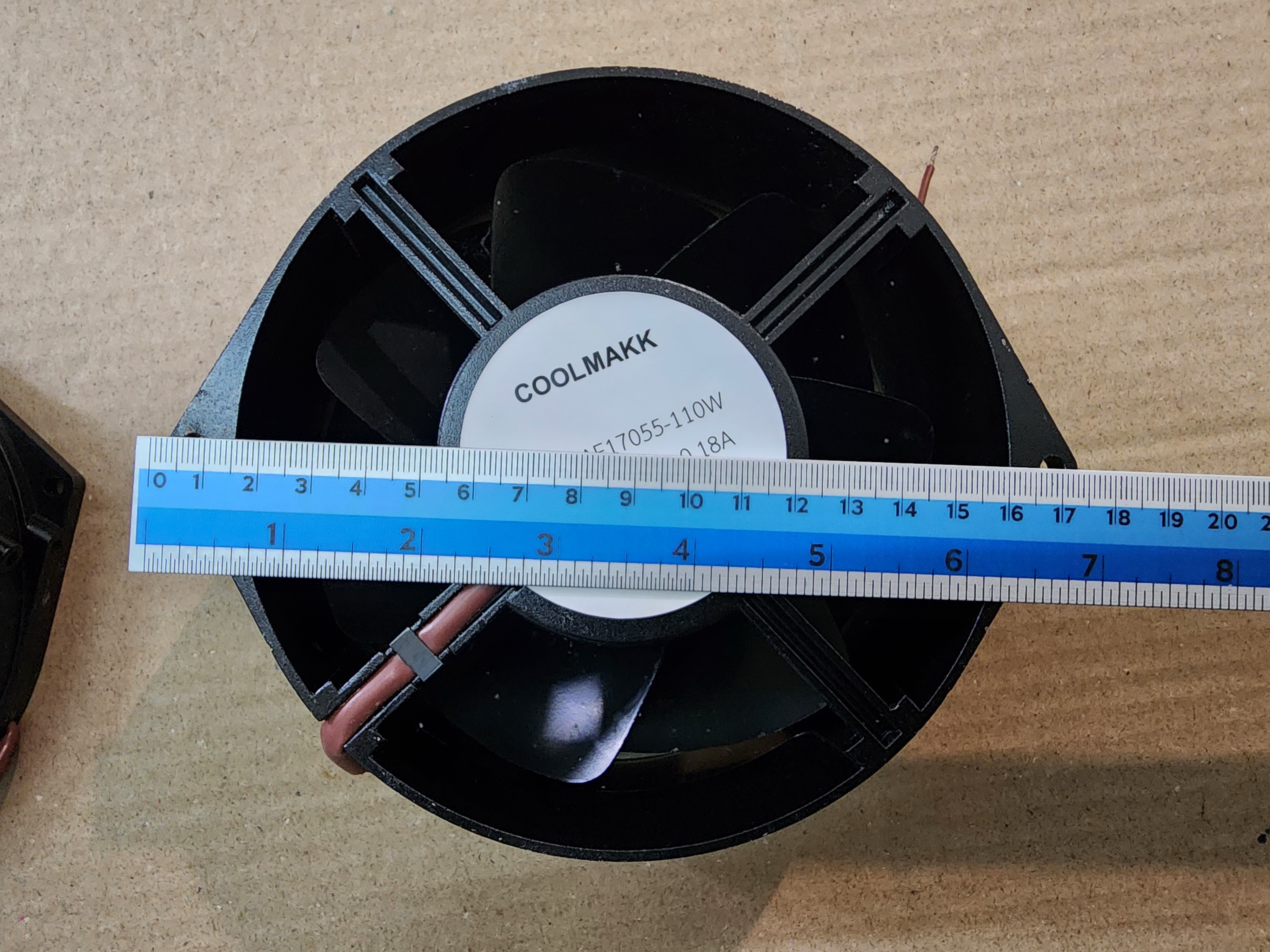 พัดลม 100V 110V AC 2 สาย ใบพัดเหล็ก Size 172x150x55mm