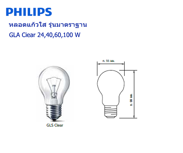 หลอดแก้วใส GLS Clear , Softone E27/B22