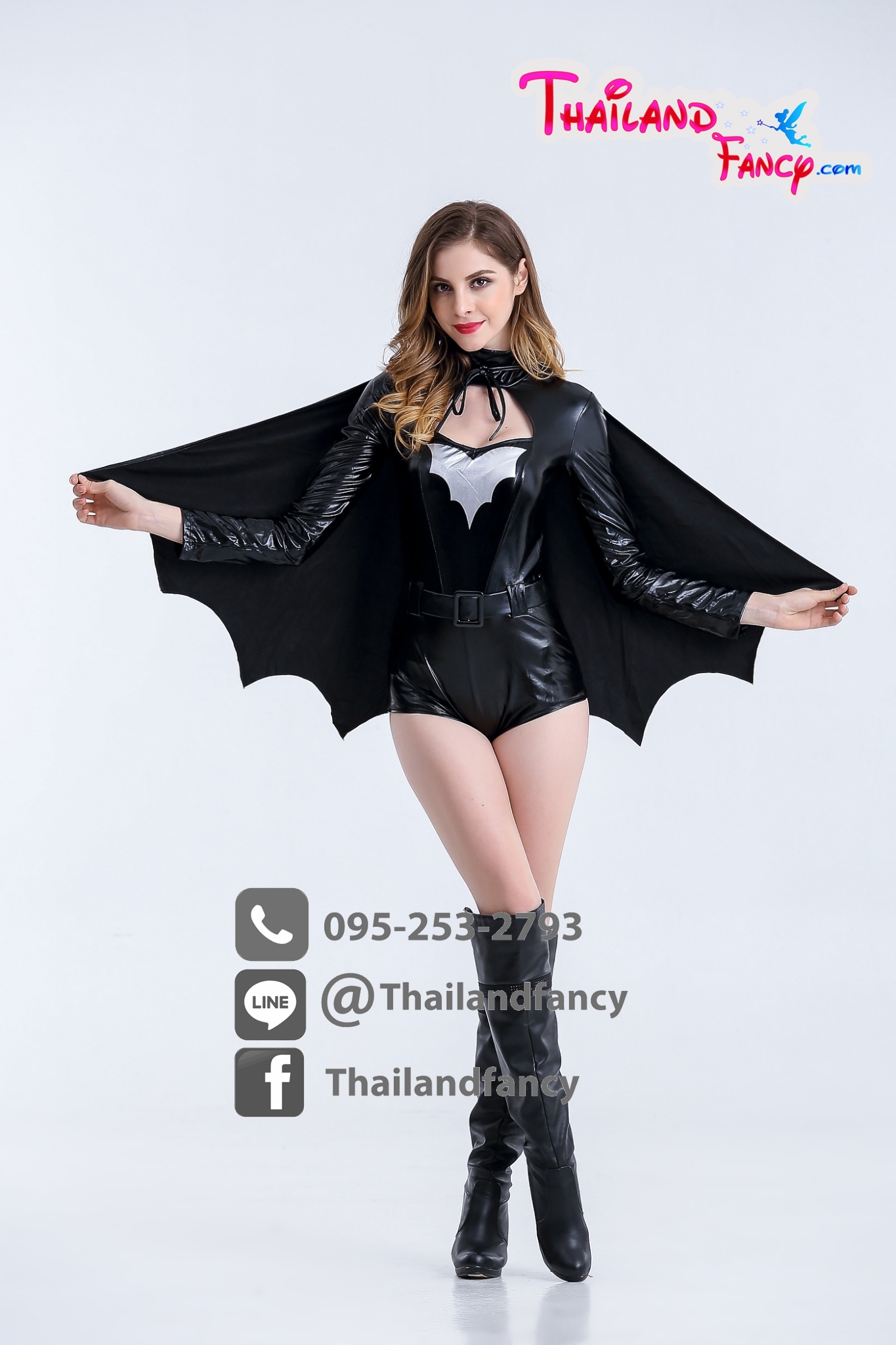 ชุดแฟนซีค้างคาว ชุดคอสเพลย์ค้างคาว ชุดค้างคาวผี ชุดค้างคาวหญิง ชุดฮาโลวีน Halloween ชุดค้างคาวผีพร้อมปีกค้างคาว