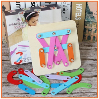 ของเล่นไม้มอนเตสซอรี่ ตัวต่อไม้เก้าหลัก Wooden Alphabet & Number Assembly
