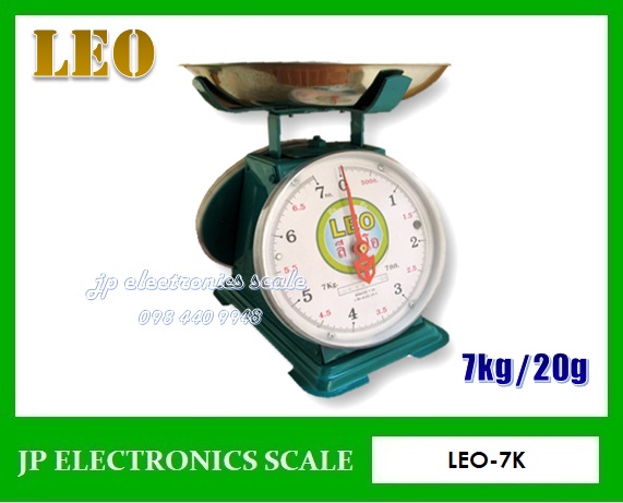 เครื่องชั่งสปริงแบบเข็ม7kg ตาชั่งสปริง7กิโลกรัม กิโลสปริงกันน้ำ7kg เครื่องชั่งแบบมีกลไกล7กิโล เครื่องชั่งสปริงแบบเหล็ก2หน้า ค่าละเอียด 20g ยี่ห้อ LEO รุ่น 7K (จานกลม)