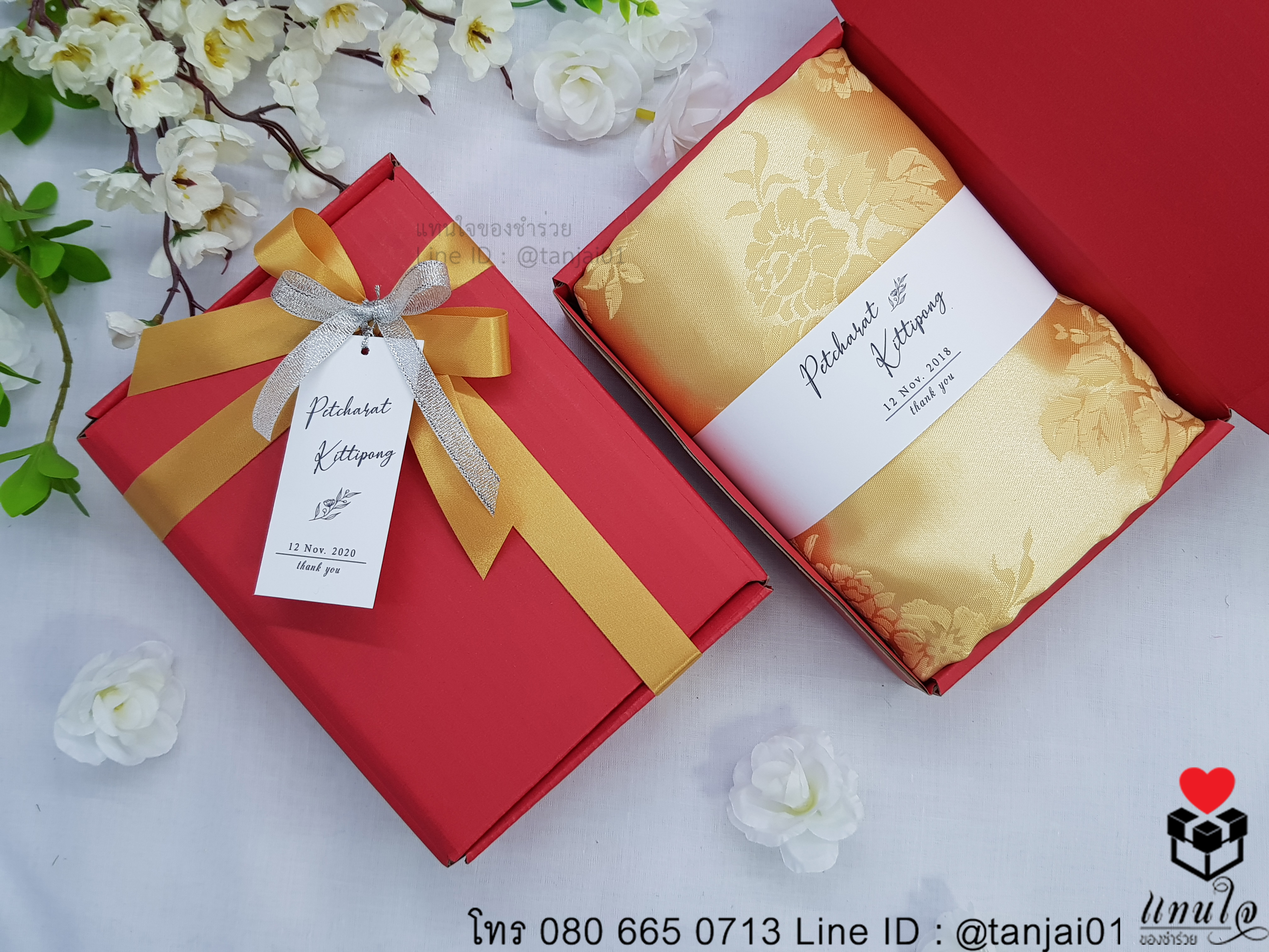 ของรับไหว้ ธีมจีน ผ้าแพร ธีมแดงทอง สีแดง ราคาประหยัด ของชำร่วย (3) coppy
