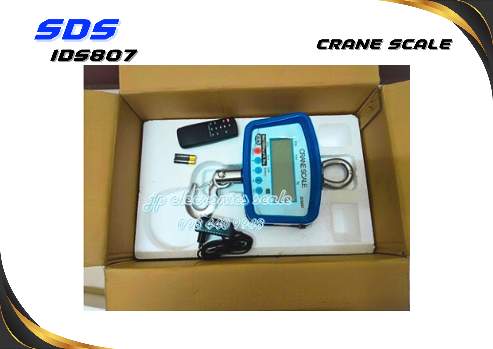 เครื่องชั่งแขวน300กิโลกรัม เครื่องชั่งแขวนดิจิตอล300kg เครื่องชั่งดิจิตอลแบบแขวน300กิโลกรัม เครื่องชั่งแขวน300kg เครื่องชั่งเครน300กิโลกรัม ตาชั่งแขวน300กิโลกรัม ละเอียด0.1กิโลกรัม ยี่ห้อ SDS รุ่น IDS807-300K