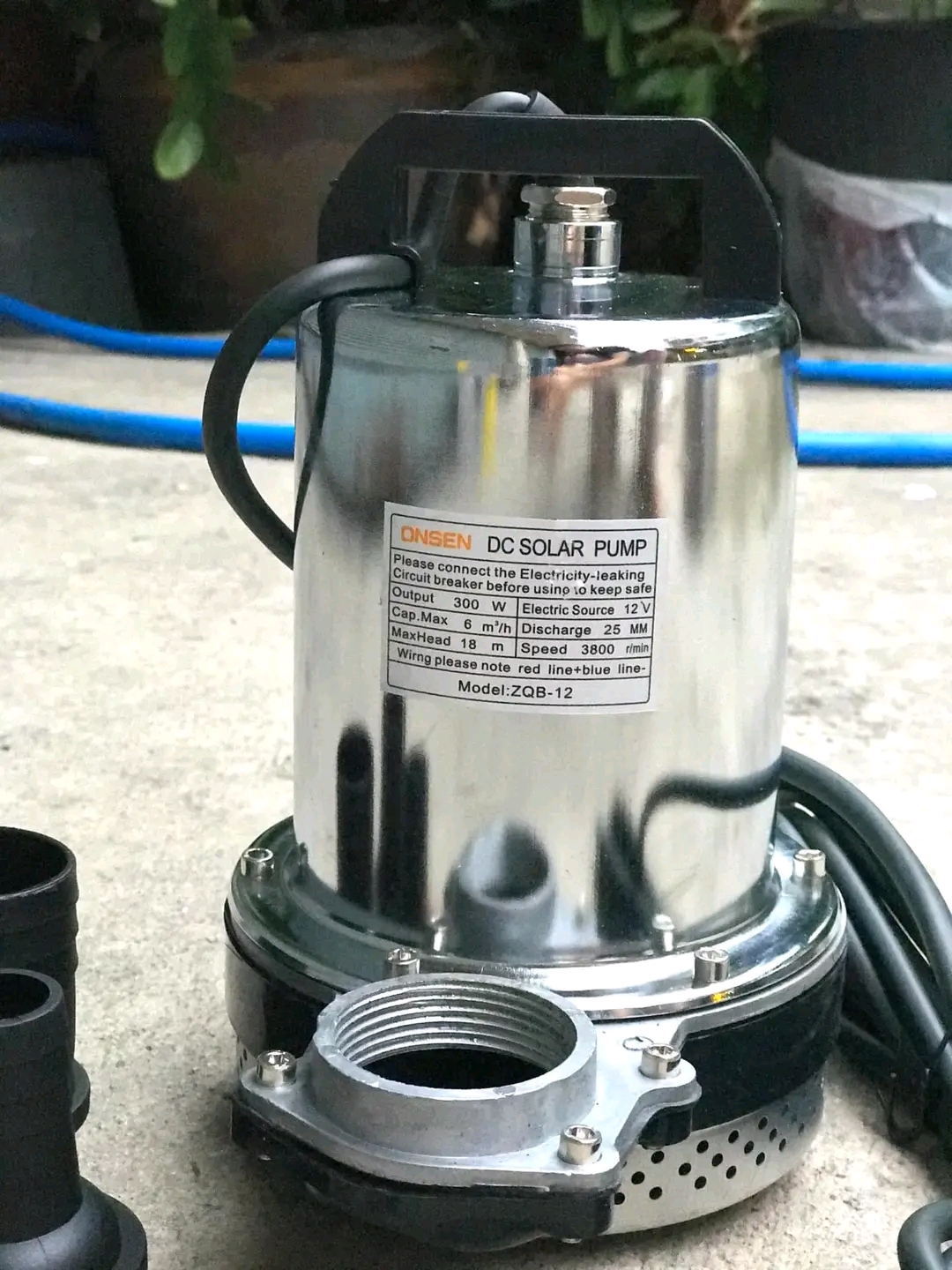 ปั้มไดโว่ ยี่ห้อ Onsen 12V ท่อพลาสติก 3 ขนาด 1 นิ้ว /1.5 นิ้ว / 2 นิ้ว