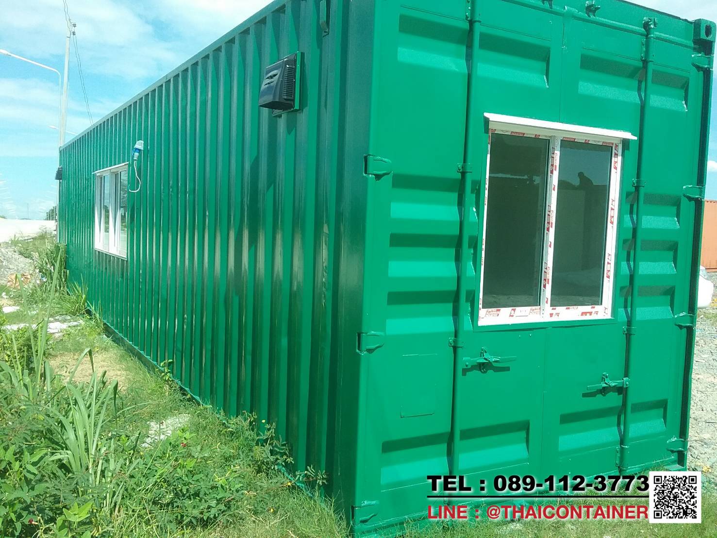 ตู้คอนเทนเนอร์ เหล็กแท้ เกรดส่งออก ขนาด 40ฟุต กั้นห้องด้านในด้วยประตูกระจก