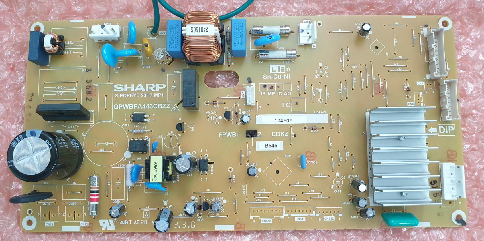 FPWB-B545CBKZ MAIN PWB ASS'Y รุ่น SJ-X230T,SJ-X260T,SJ-X300T ใช้กับหมายเลขเครื่อง 4 ตัวแรก ต่ำกว่า1707 ลงมา,(SR.1718ขึ้นไปใช้FPWB-B856CBKZ)