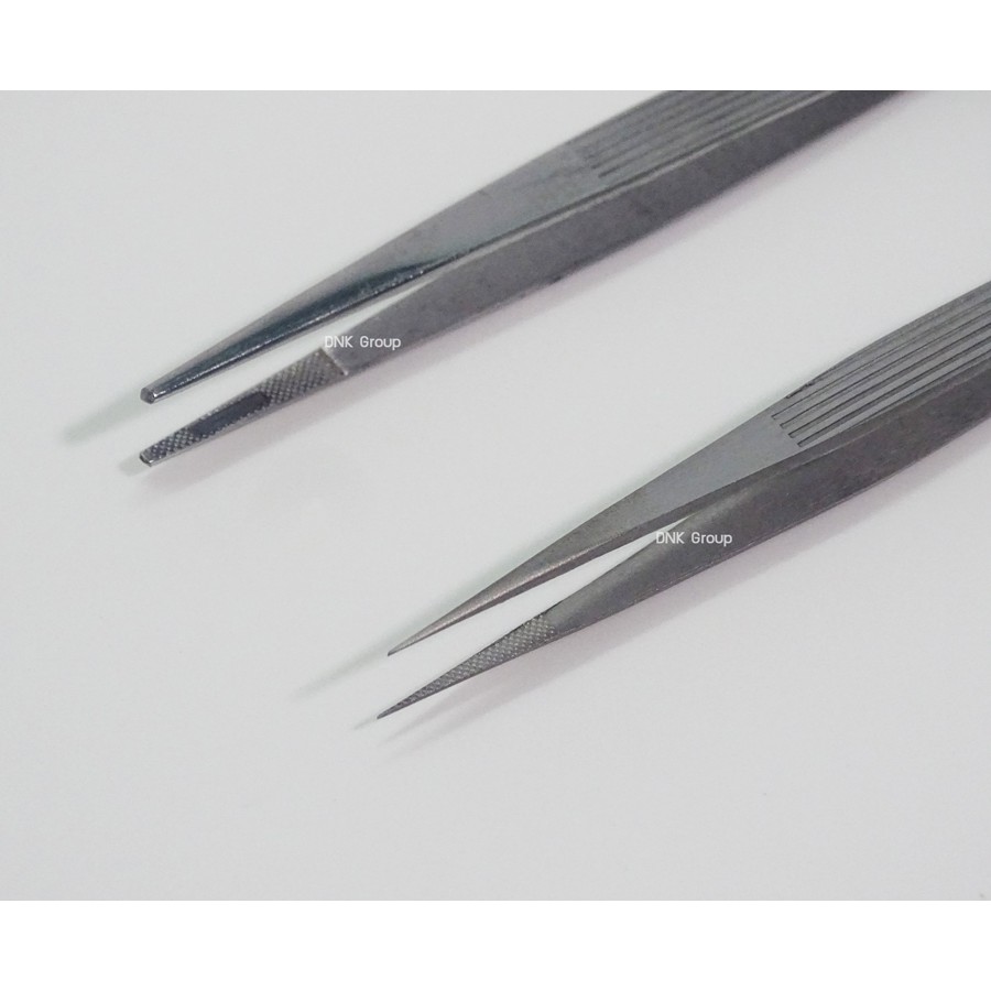 ปากคีบ แหนบคีบชิ้นงาน ปากคีบมีร่อง ปากคีบปลายแหลม1 ชิ้น ยาว 17 Cm.