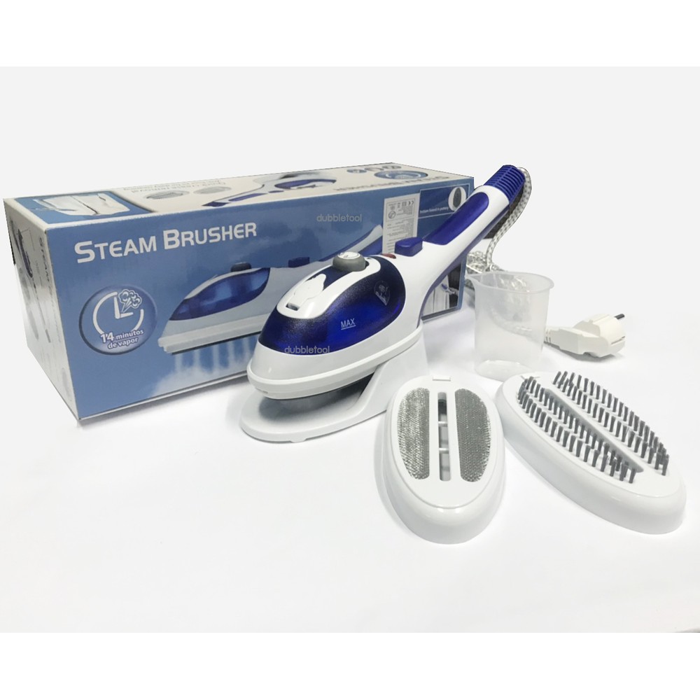 เตารีดไอน้ำด้ามจับ เครื่องรีดไอน้ำ ชนิดแขนวรีดผ้าเรียบ STEAM BRUSHER สีฟ้า