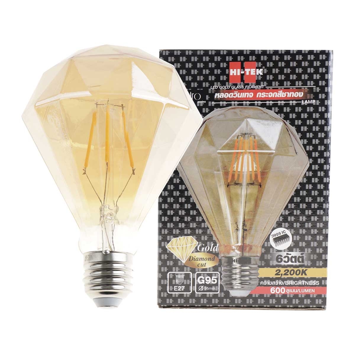 HI-TEK หลอดไฟ LED ทรงเหลี่ยมเพชร 6 วัตต์