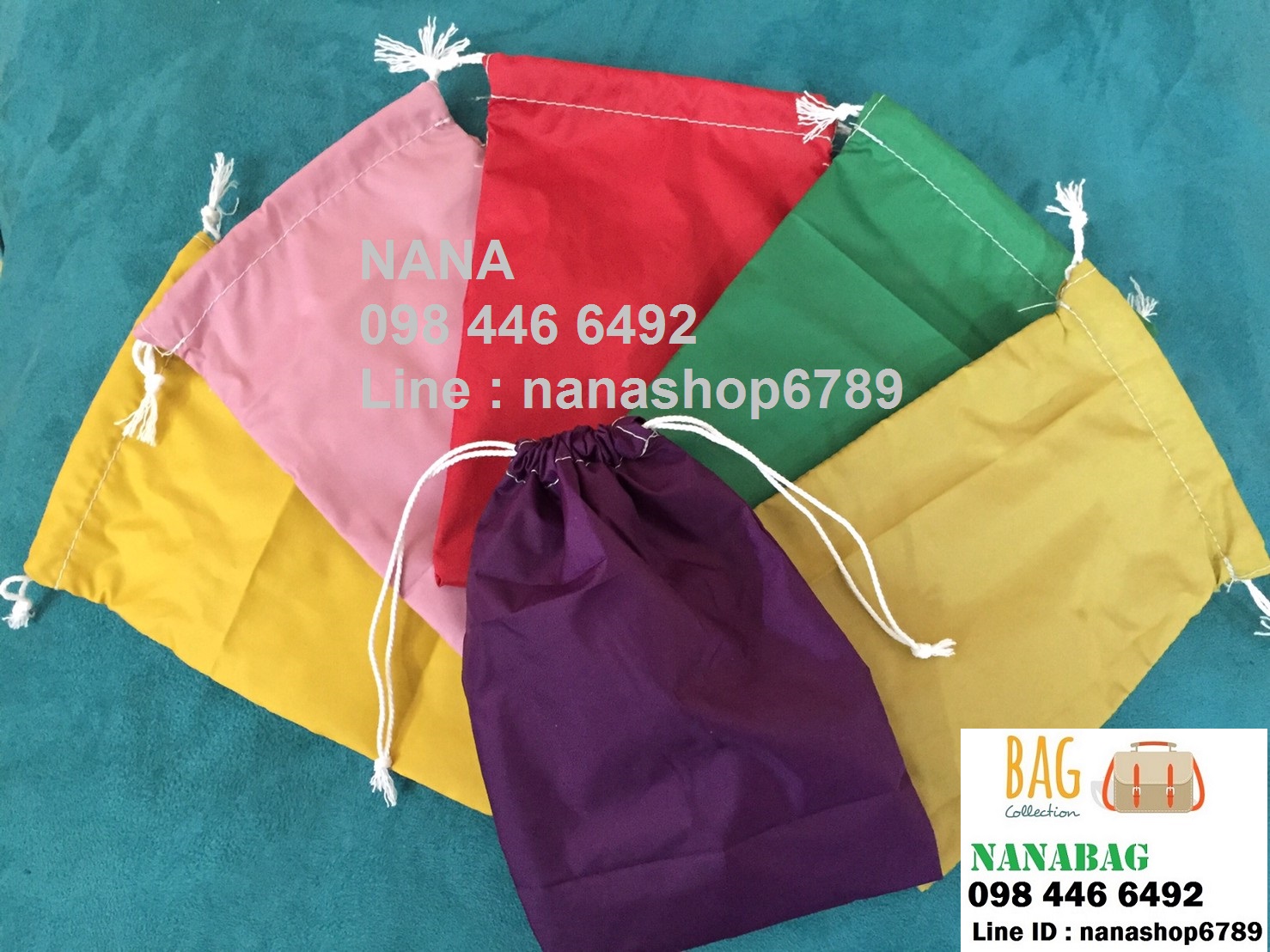 ถุงผ้าหูรูด ผ้าร่ม กระเป๋าผ้าร่ม ถุงผ้าร่ม (หูรูดเฉพาะปาก)