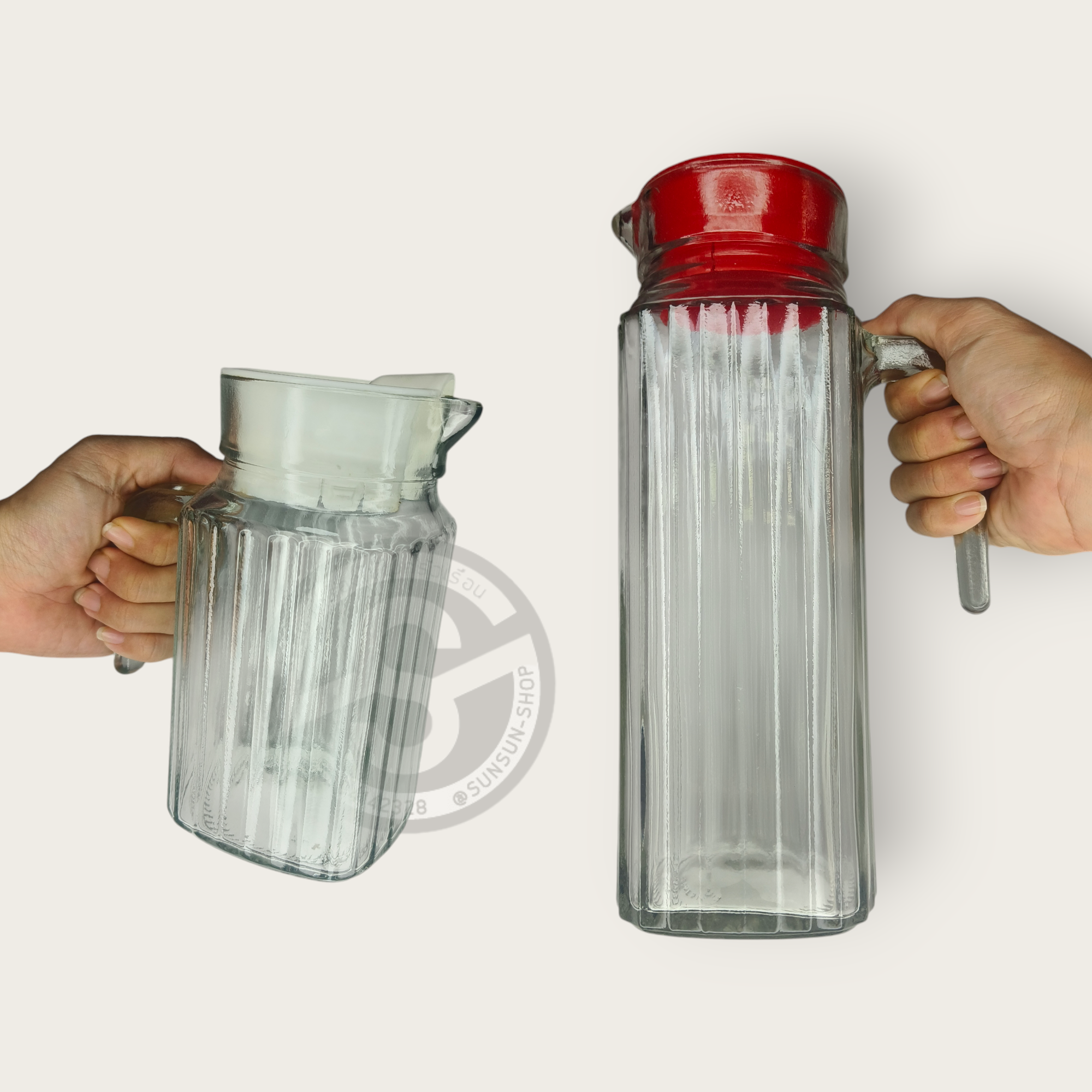 937. เหยือกน้ำ เหยือกแก้วพร้อมฝาปิด 600มล. และ 1100 มล. GLASS PITCHER