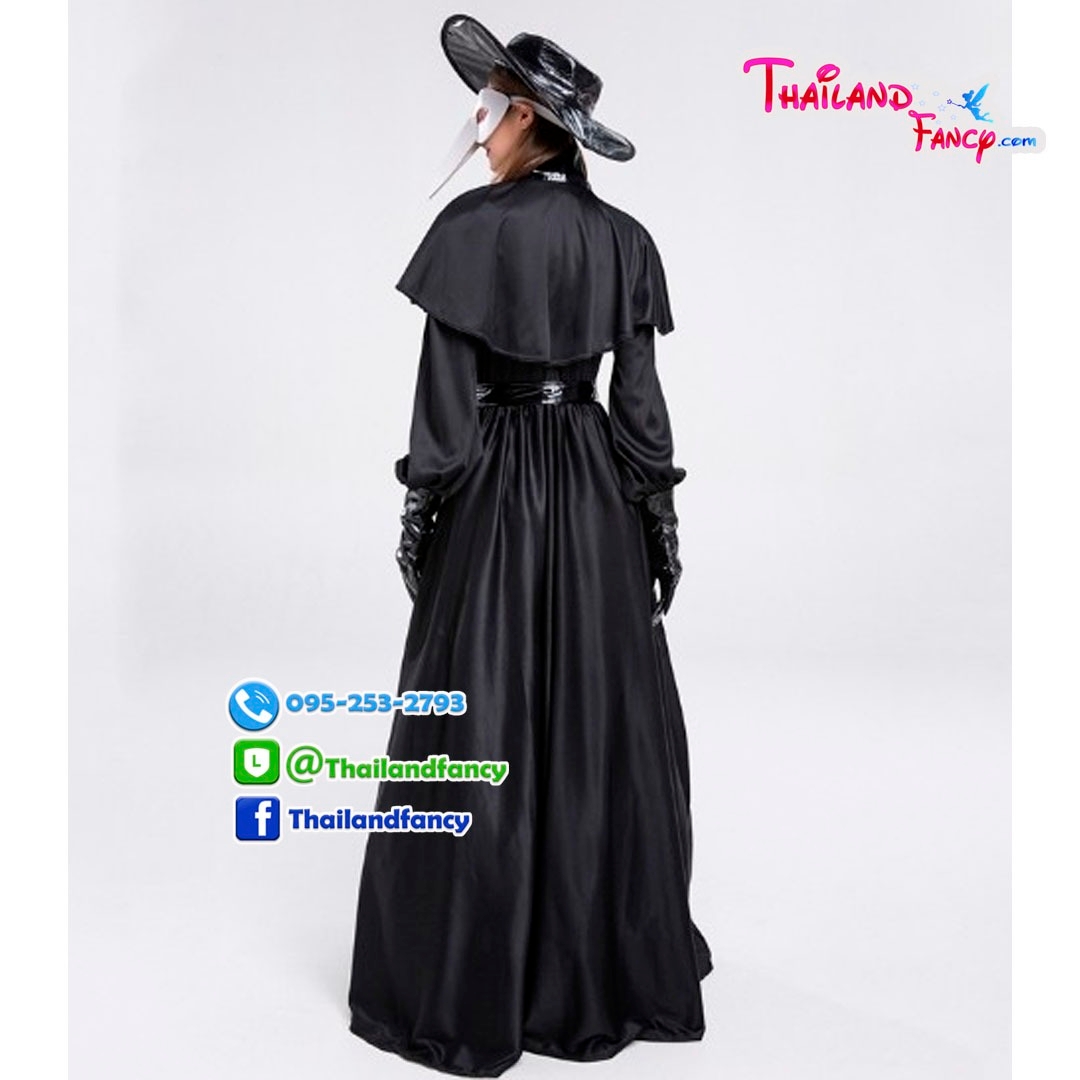 ชุดเช่าแฟนซีผู้หญิง ชุดเช่าอีกาดำ Plague Doctor ชุดผีซอมบี้ ชุดอีกาผู้หญิง Halloween Night Costume ชุดปีศาจอีกา ชุดเช่าหมออีกาดำ