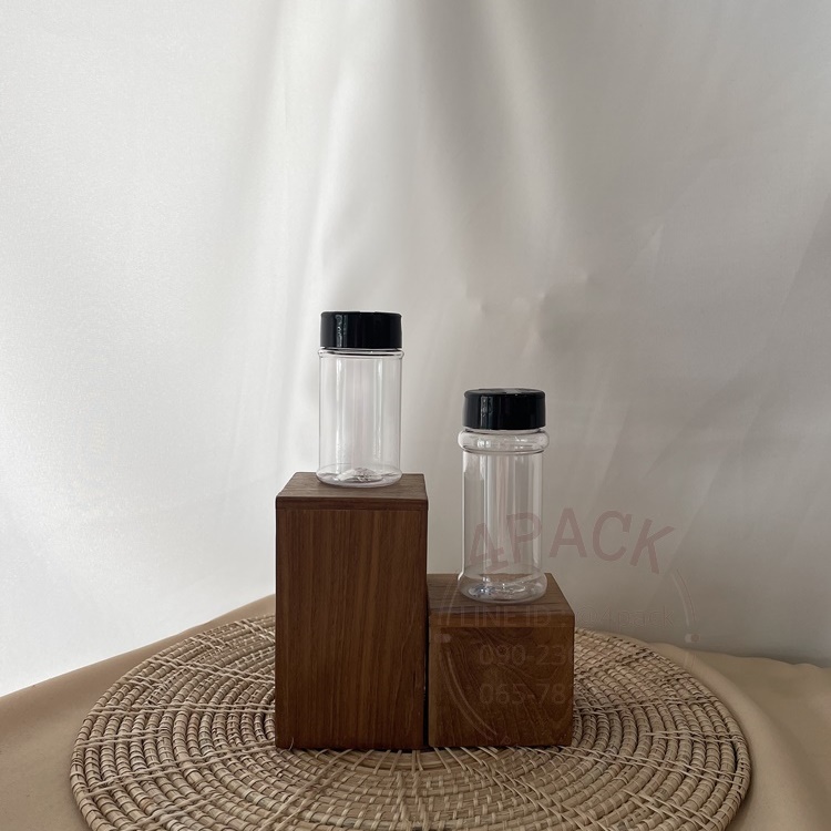 ขวดพลาสติก PET ขนาด 100ml +ฝาเครื่องเทศ (แถมฟรี..โฟมกาวติดปากขวด)